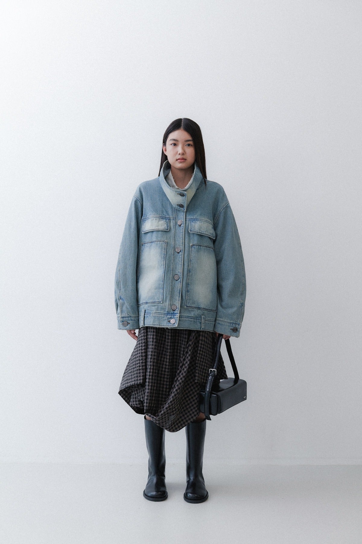OVERSIZED DENIM JACKET - TIN BLUE