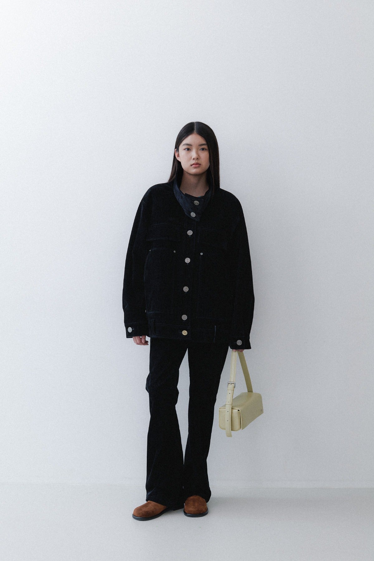 OVERSIZED DENIM JACKET - VELVET DENIM