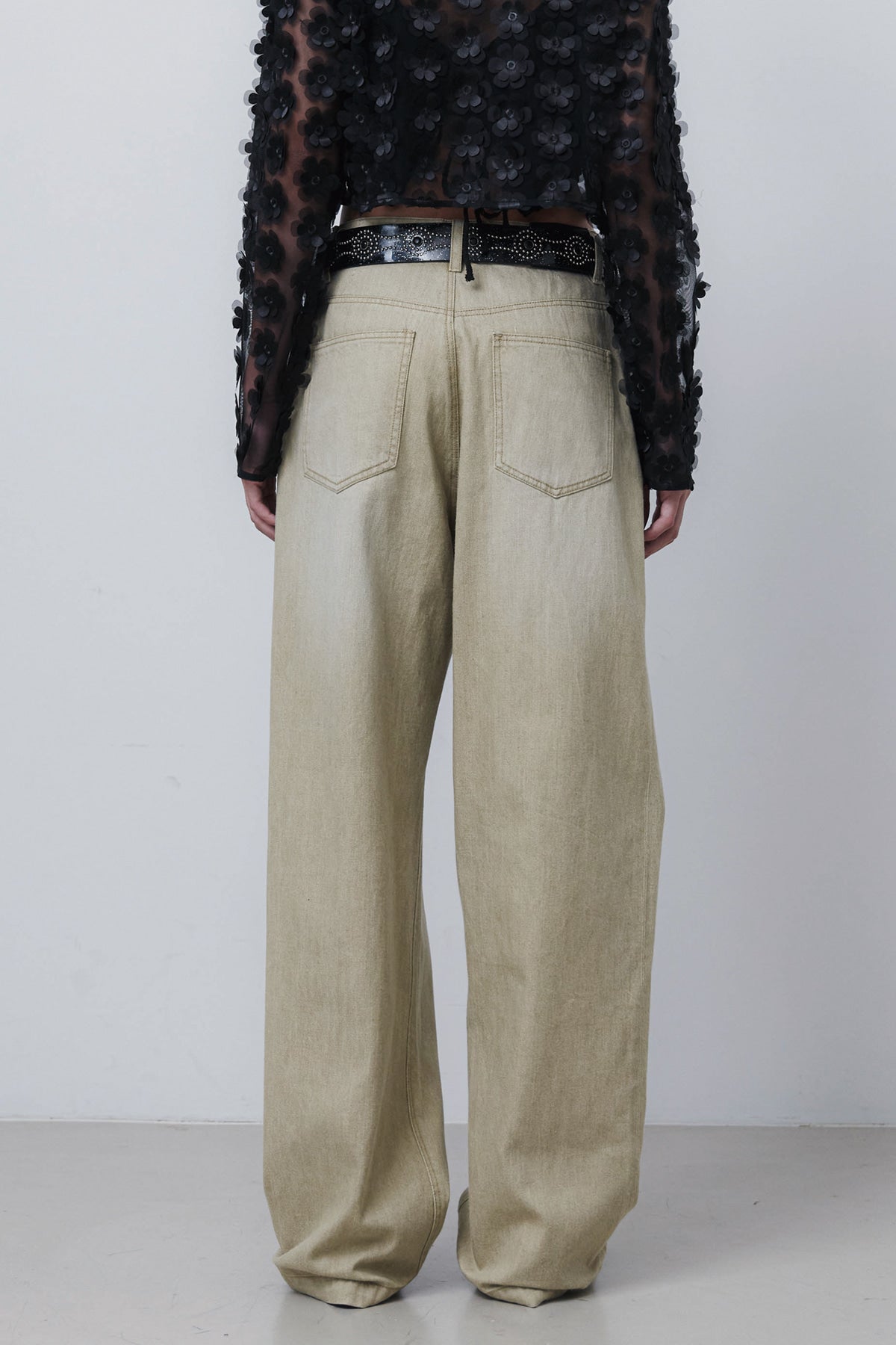 WASHED WIDE DENIM - YELLOW GRAIN