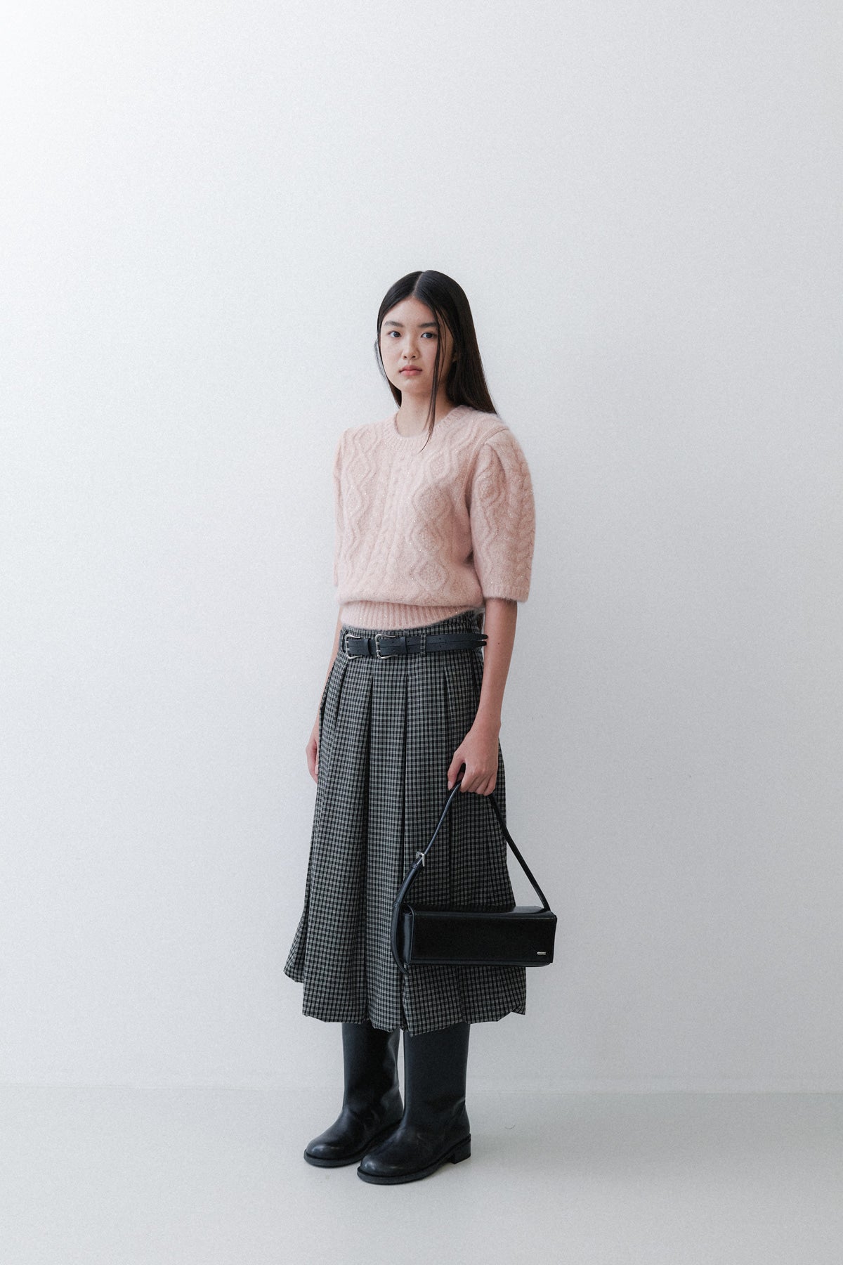 SPANGLE HALF KNIT - APRICOT PINK