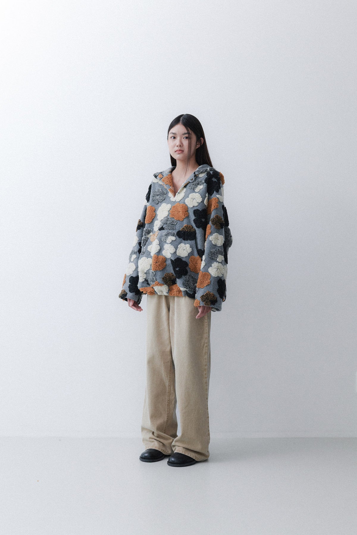 FLOWER HOODIE - GREY