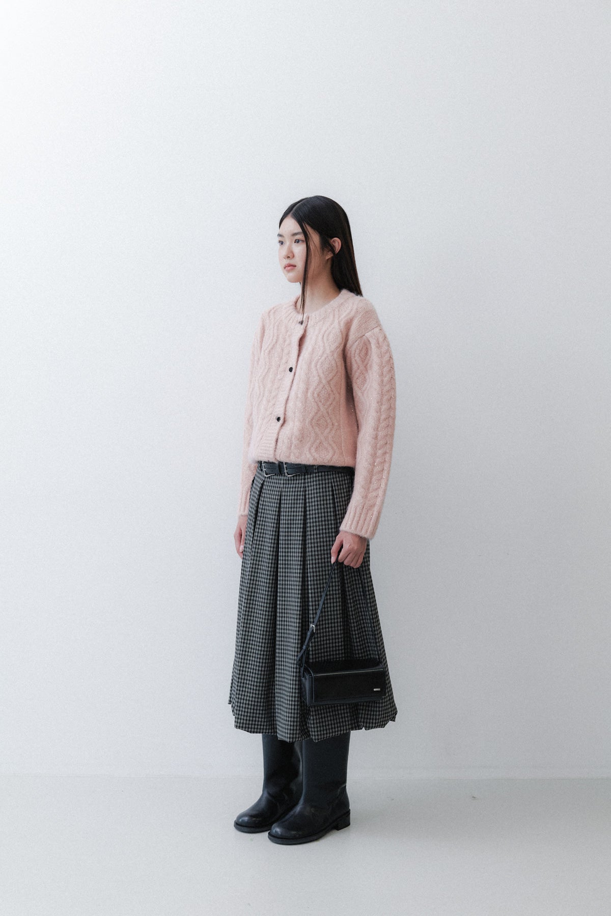 SPANGLE CARDIGAN - APRICOT PINK