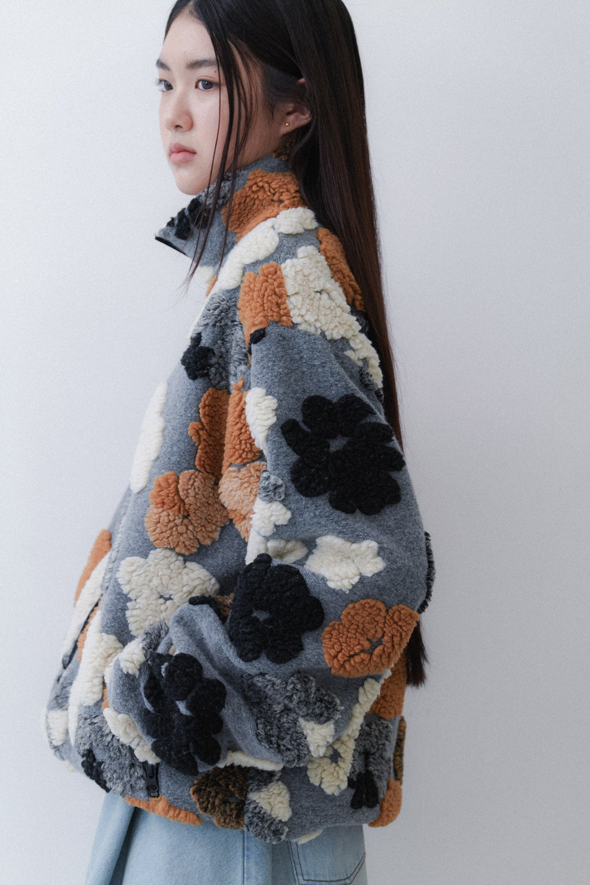 [RESTOCK] FLOWER FLEECE - GREY