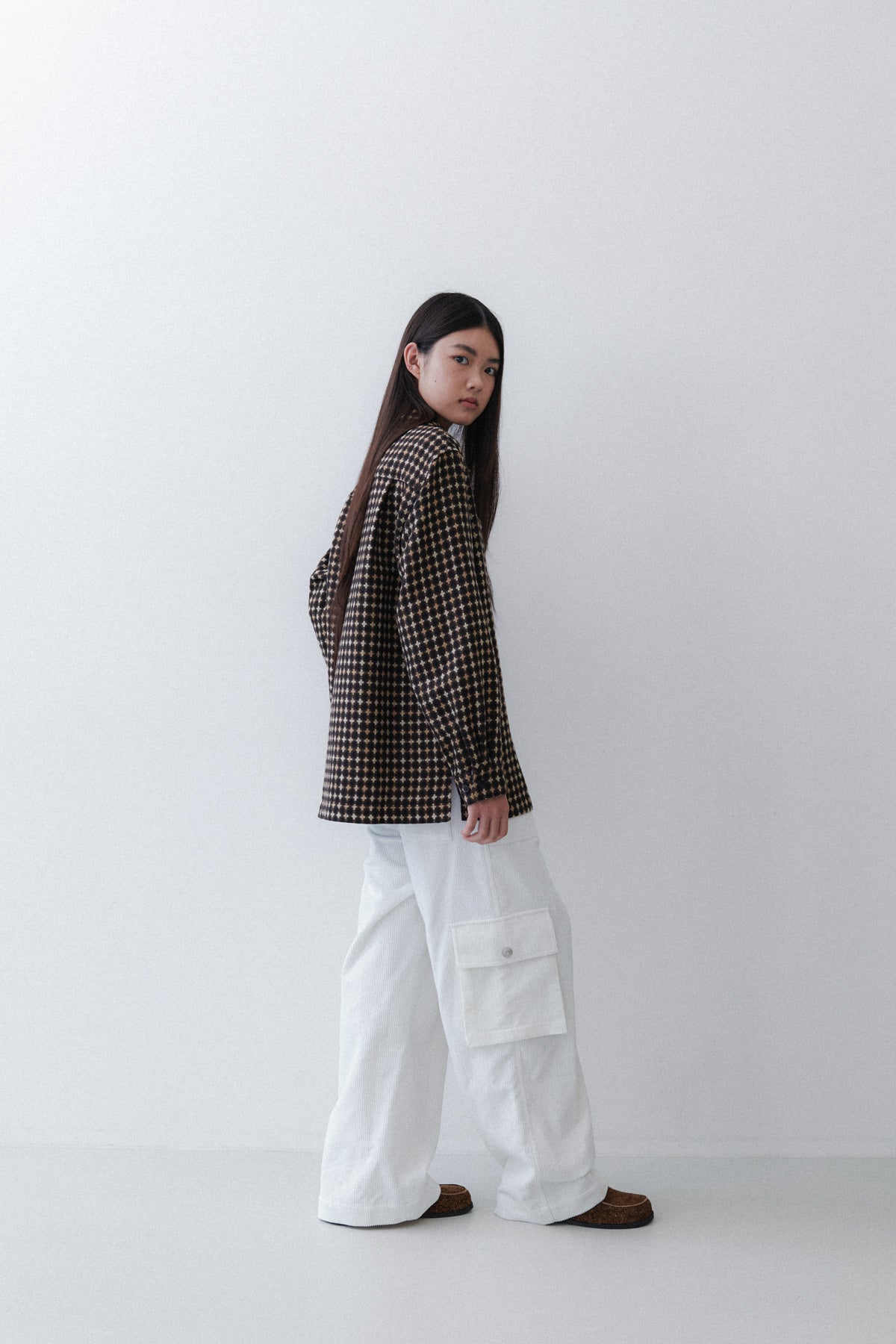 POCKET BOX SHIRT - JACQUARD BROWN