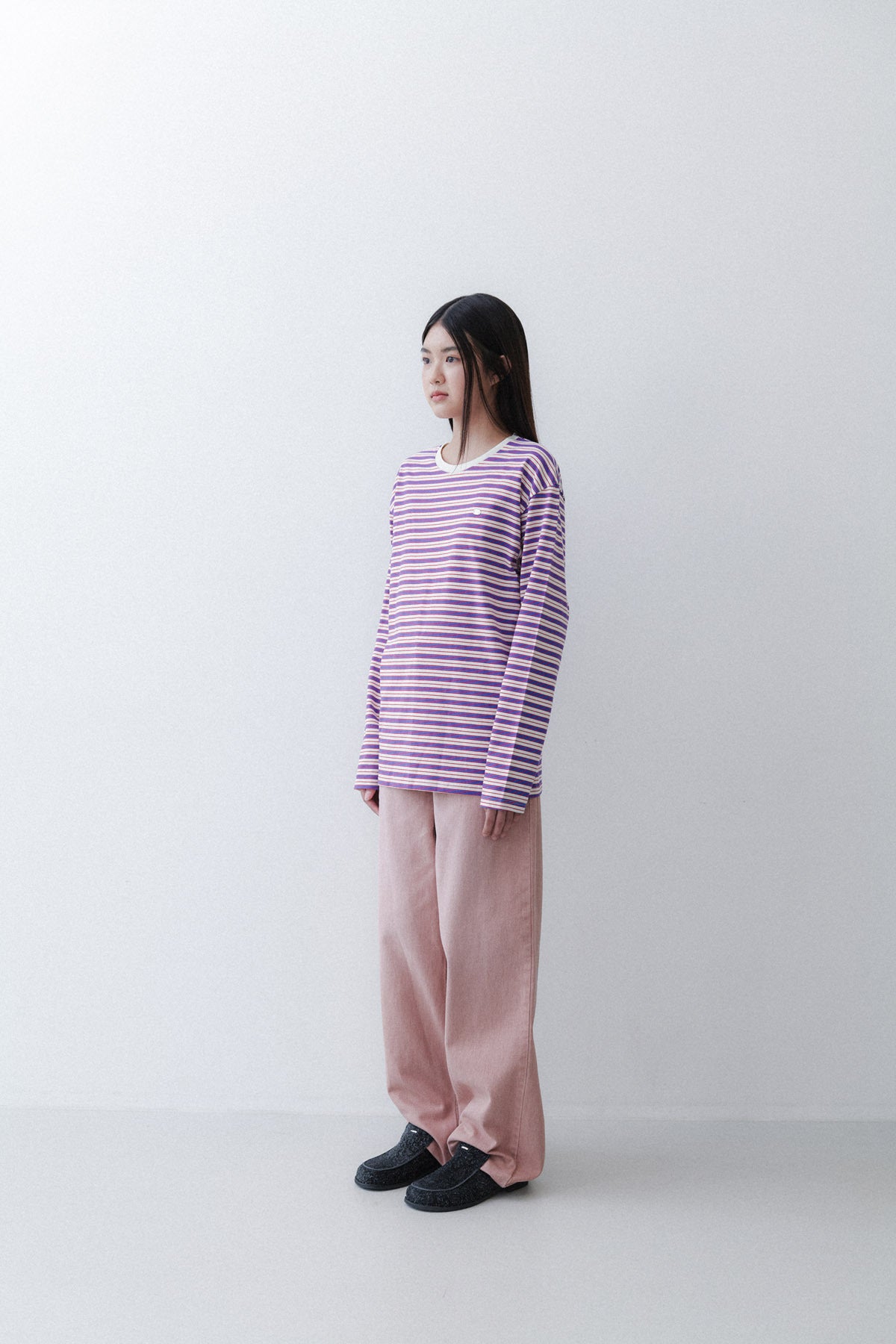 STRIPE SLEEVE T - RED/BLUE