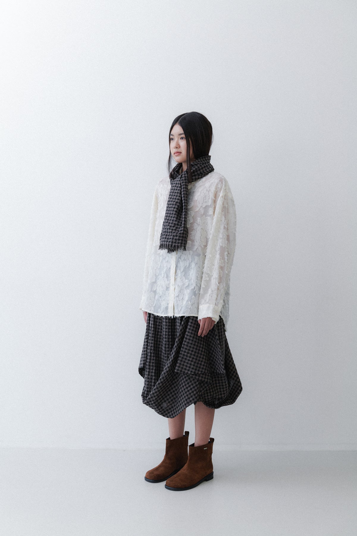 CHECK SCARF - OREO CHECK