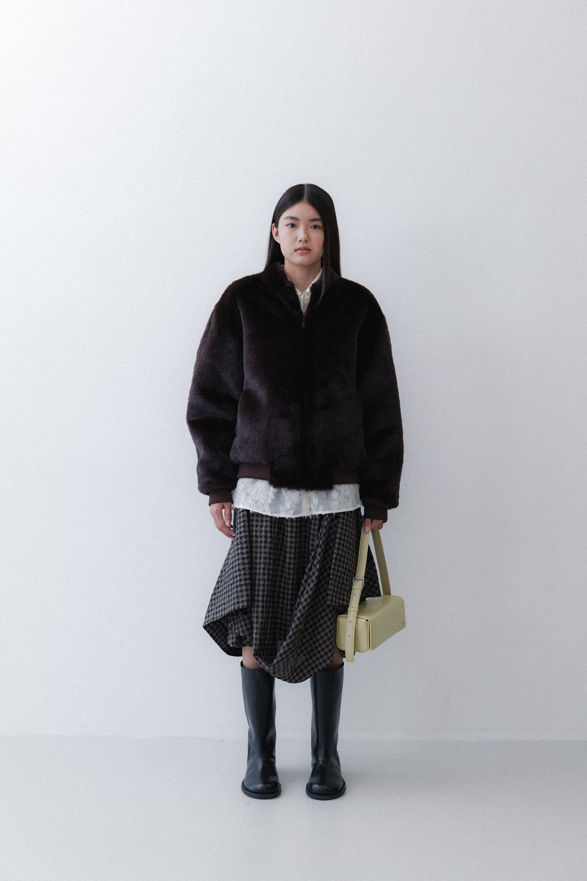 DRAPING SKIRT - OREO CHECK