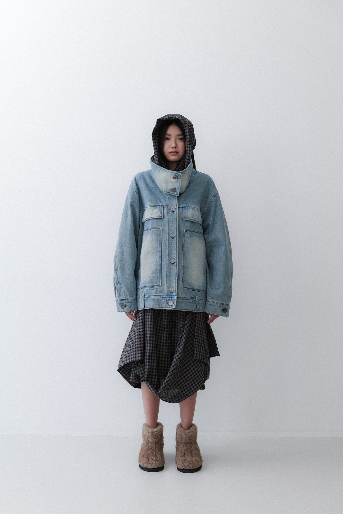 CHECK SCARF - OREO CHECK