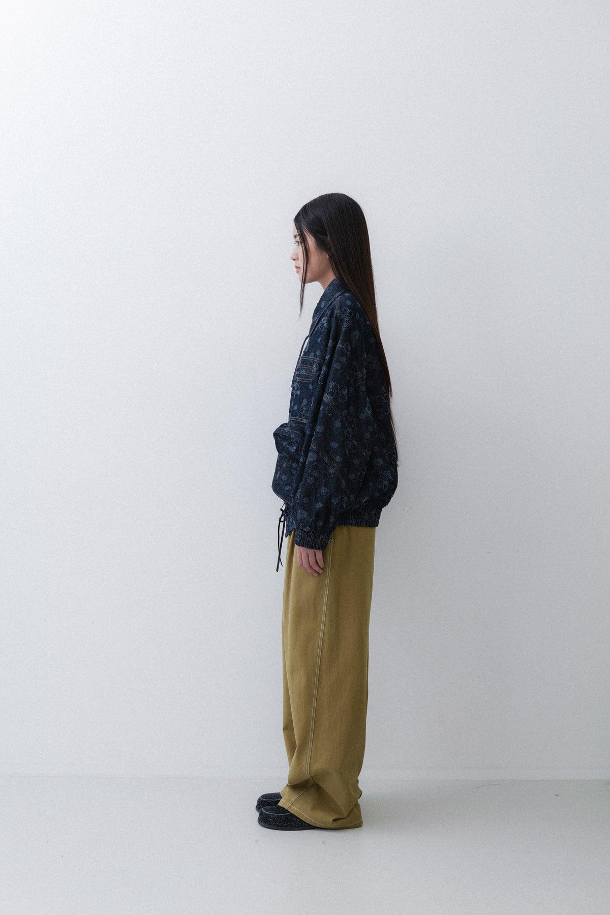 TUNNEL BOMBER - FLOWER DENIM