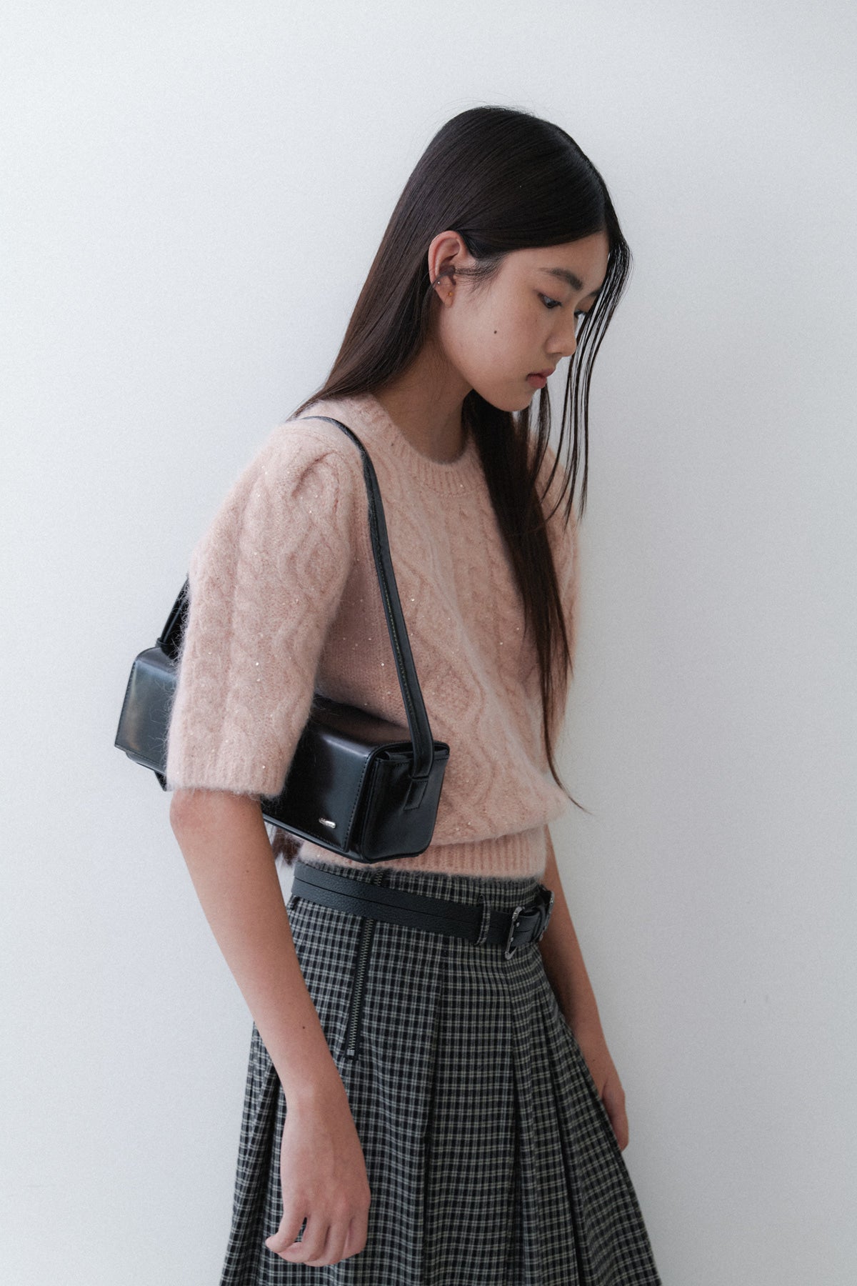 SPANGLE HALF KNIT - APRICOT PINK