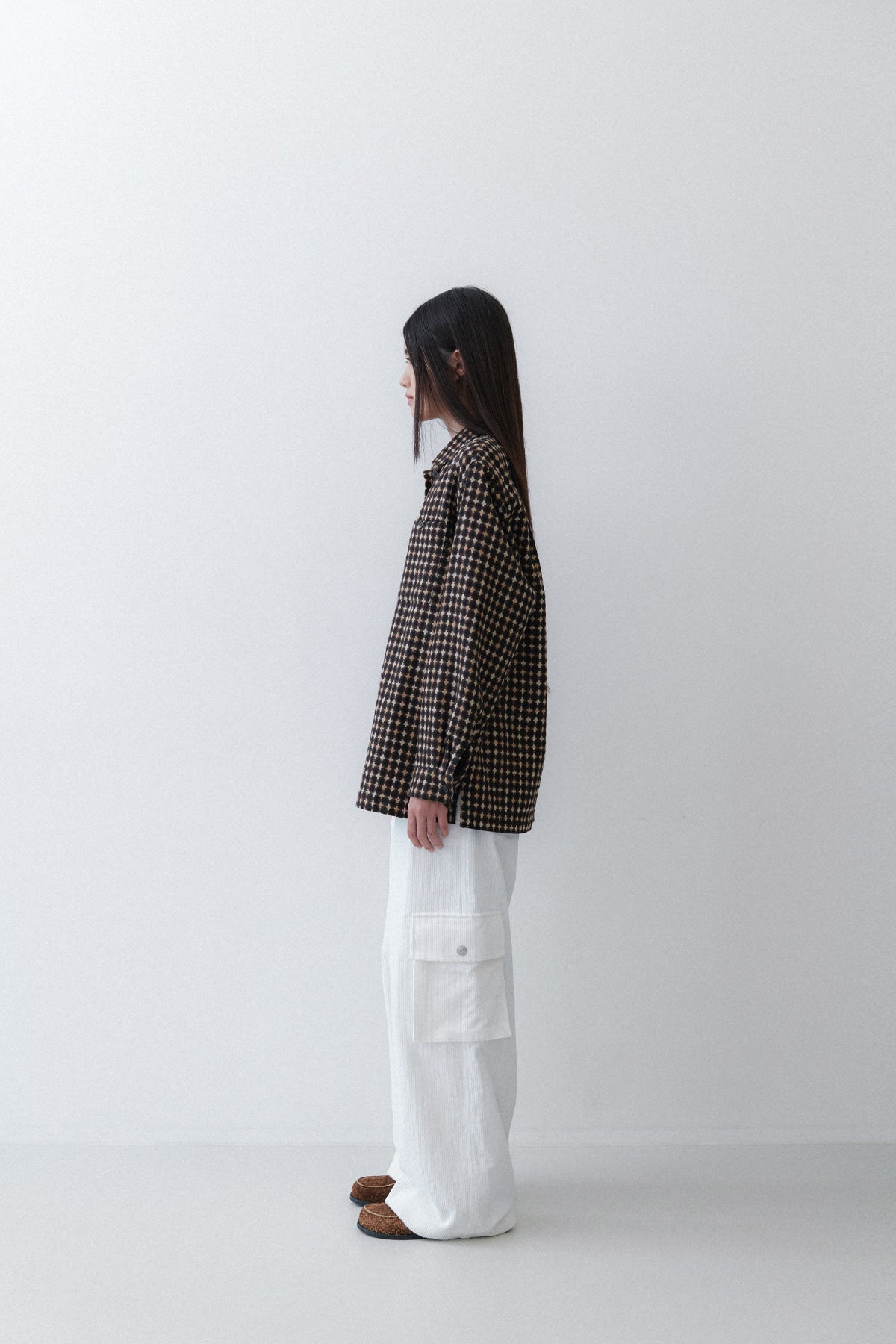 POCKET BOX SHIRT - JACQUARD BROWN
