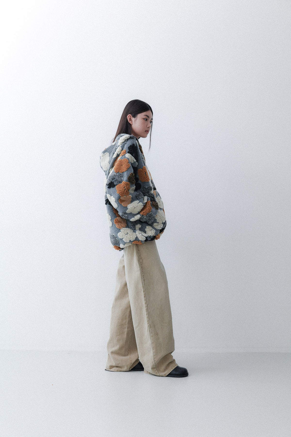 FLOWER HOODIE - GREY