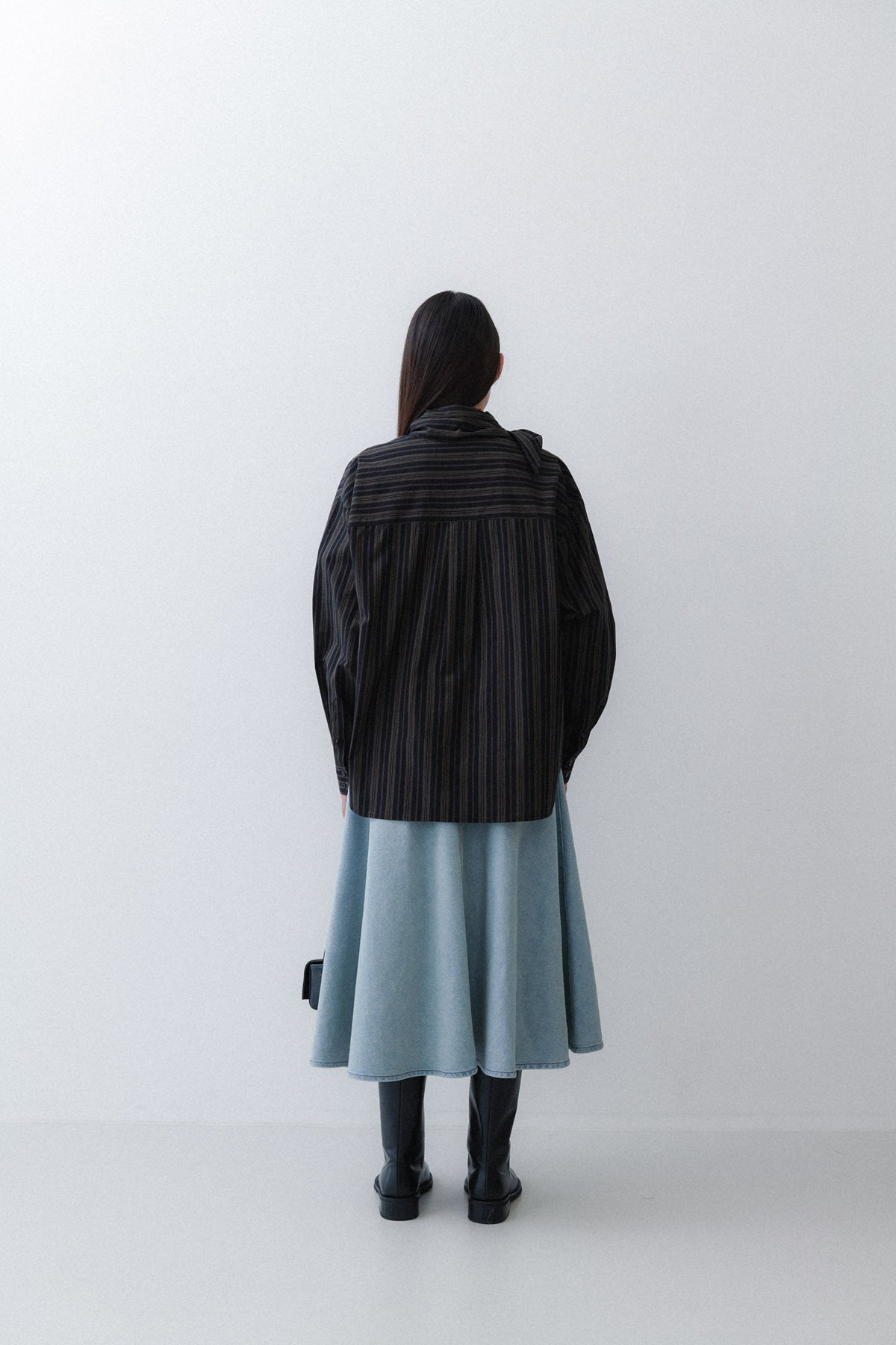 [2ND RESTOCK] SCARF SHIRT - ANTHRACITE STRIPE