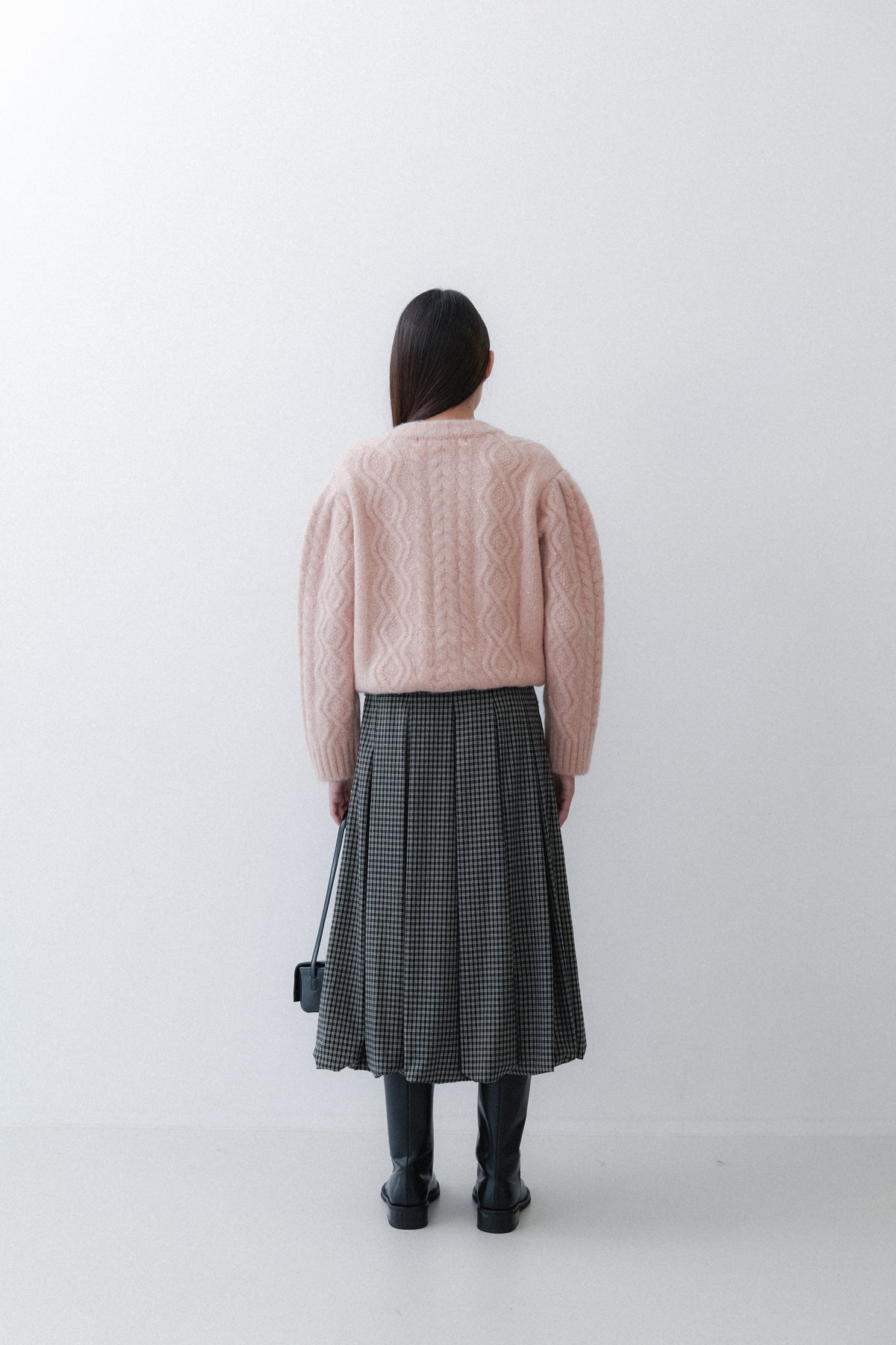 SPANGLE CARDIGAN - APRICOT PINK