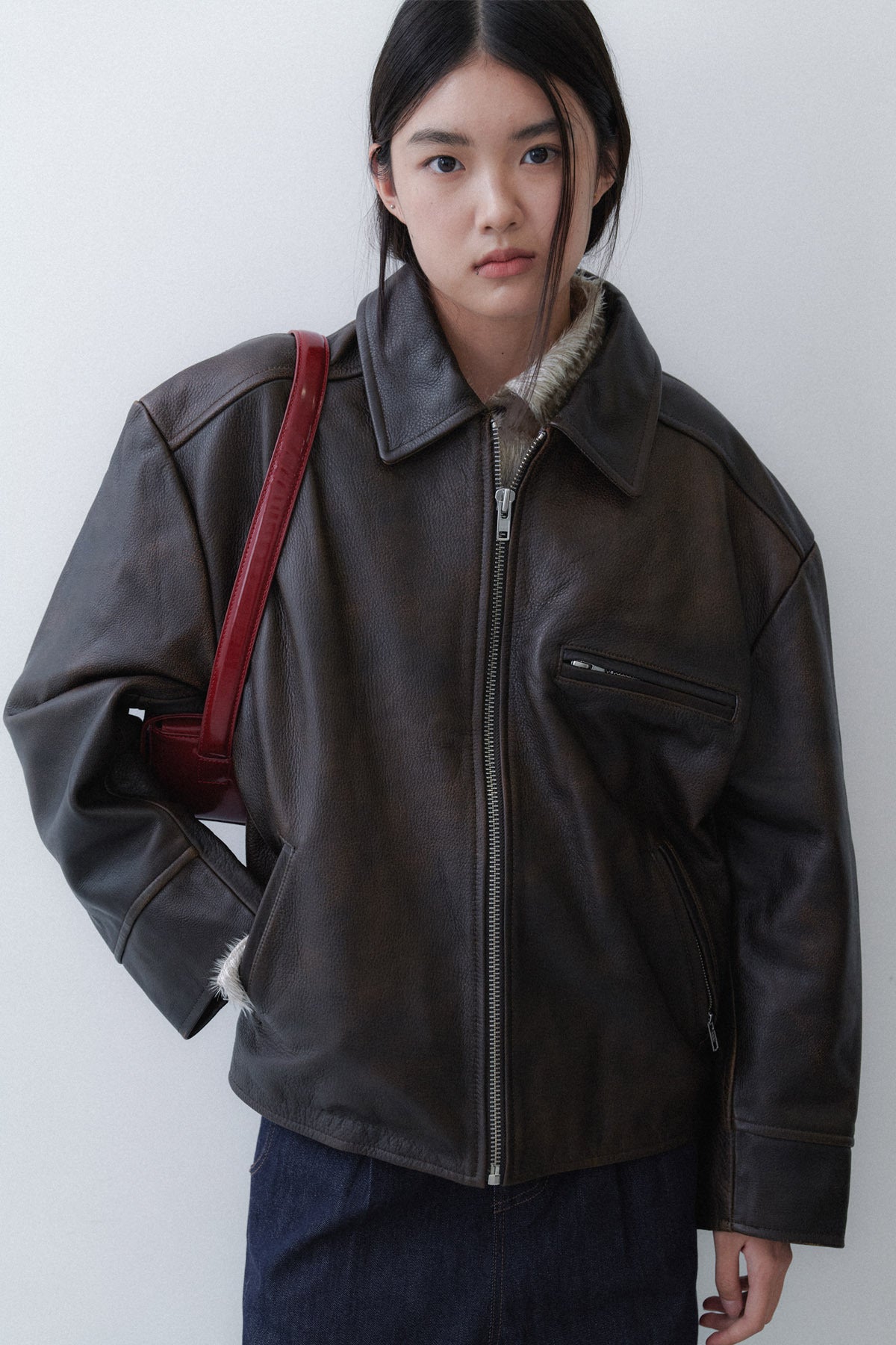 LEATHER JACKET - BROWN