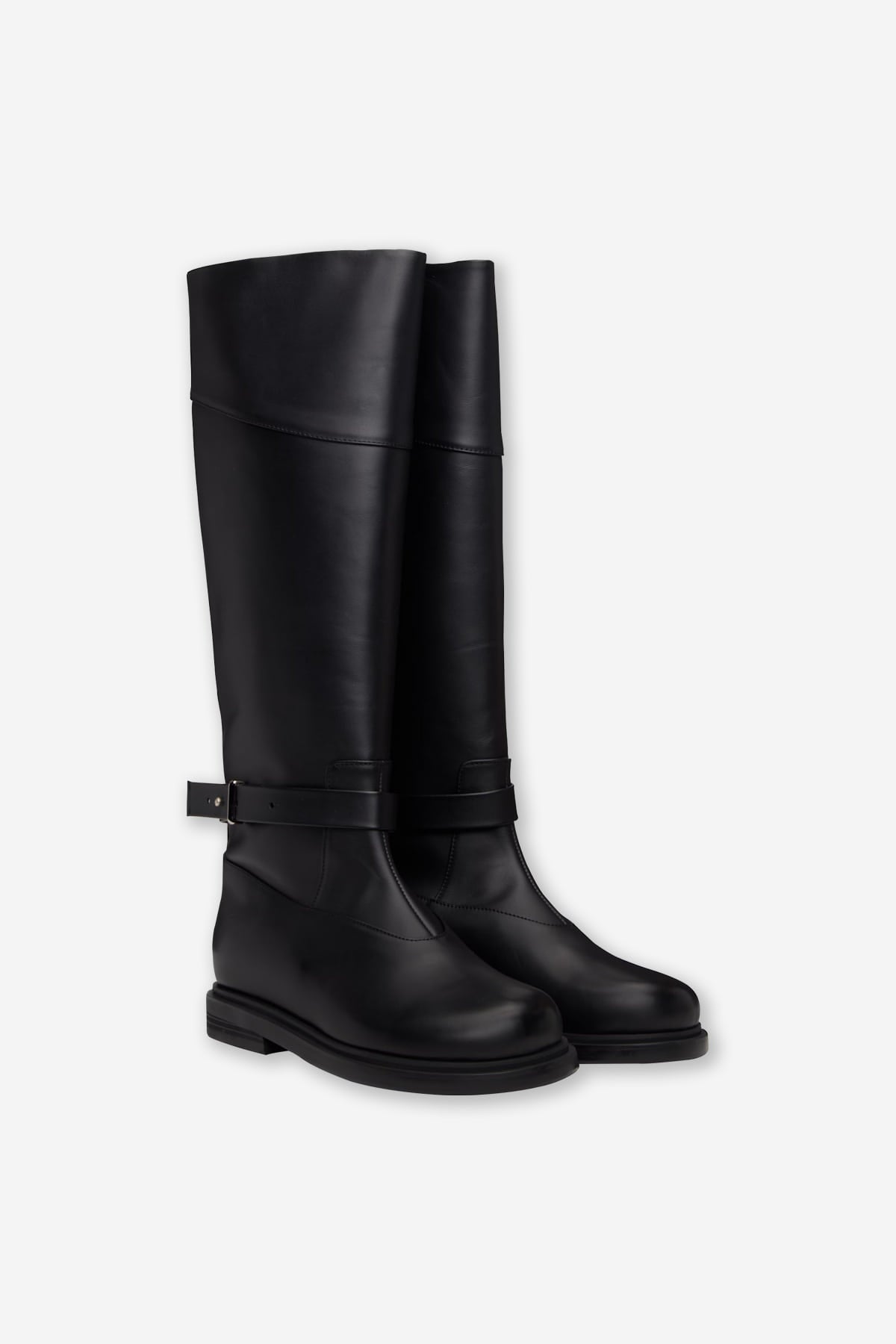 BELTED ANGT BOOTS LONG (2COLORS)