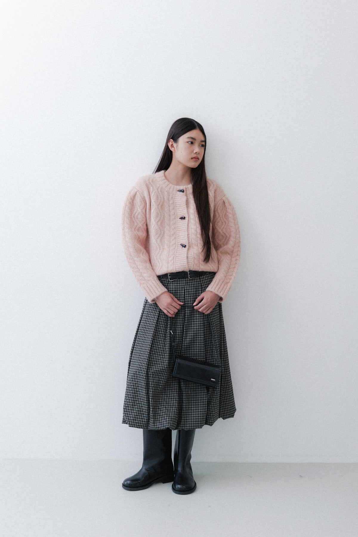 SPANGLE CARDIGAN - APRICOT PINK