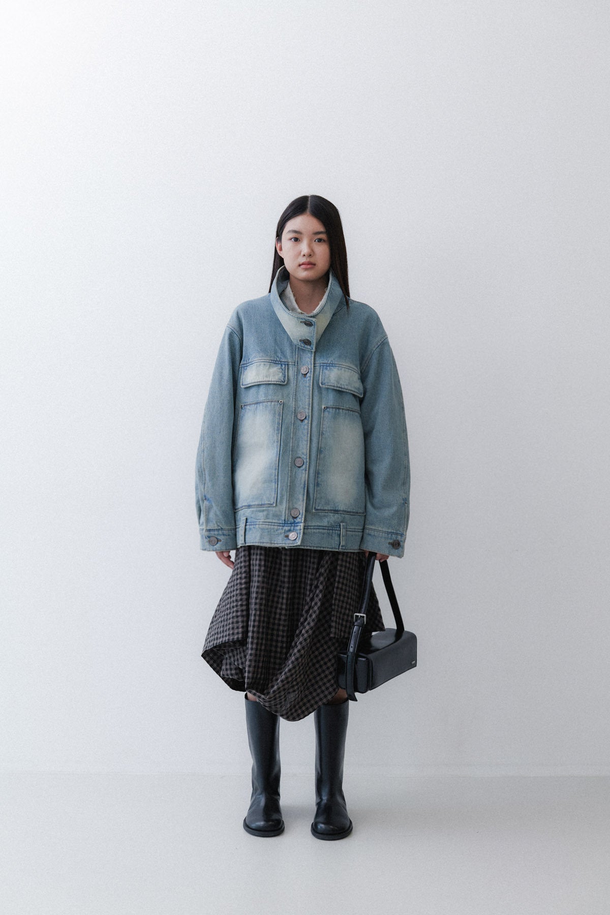DRAPING SKIRT - OREO CHECK