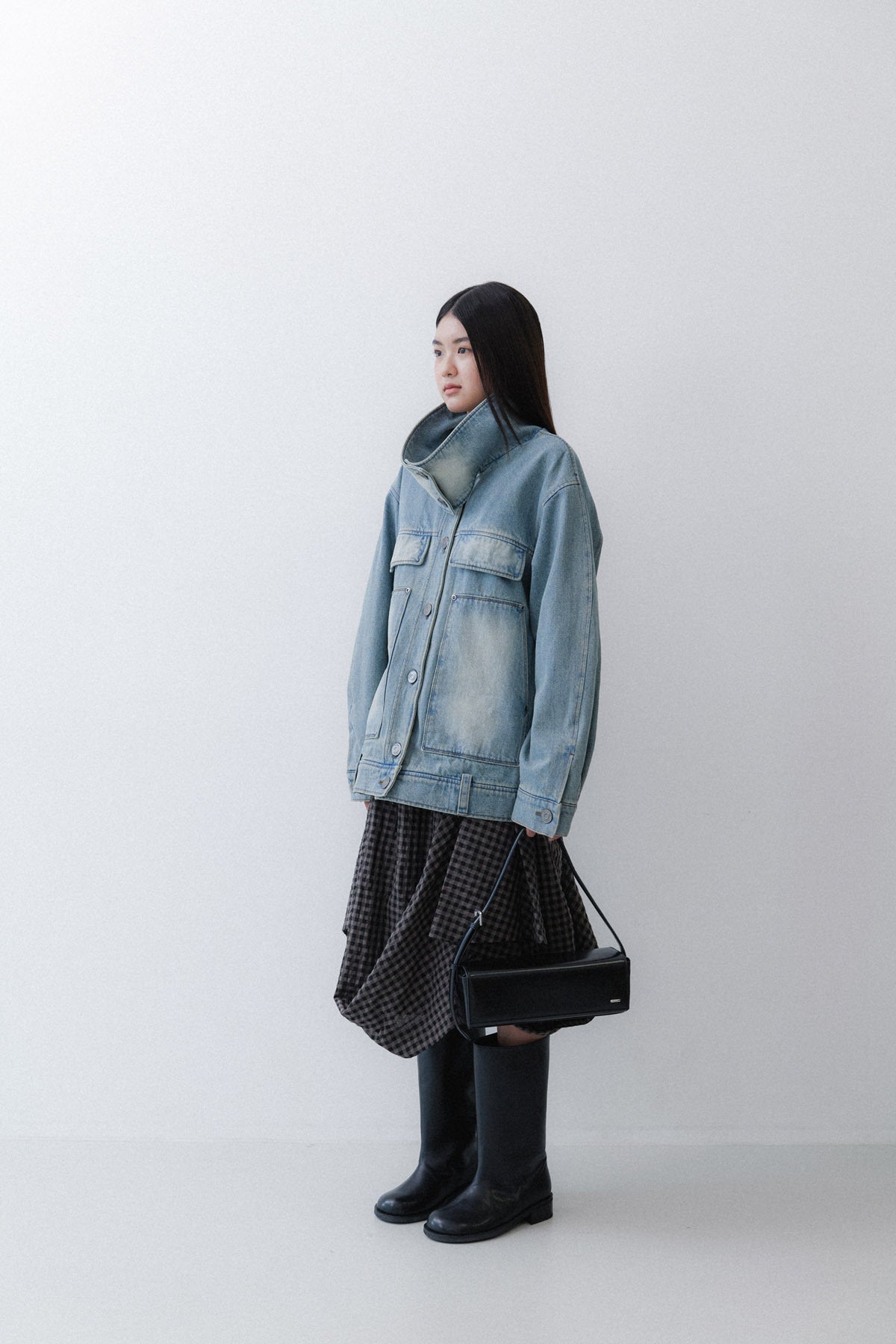DRAPING SKIRT - OREO CHECK