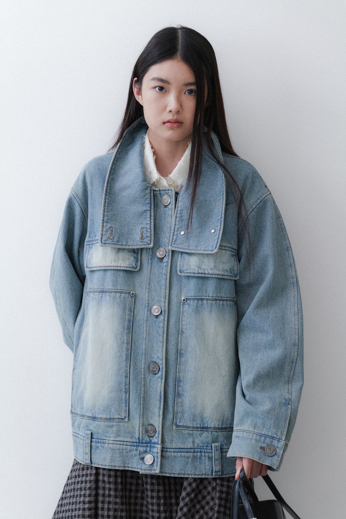 OVERSIZED DENIM JACKET - TIN BLUE