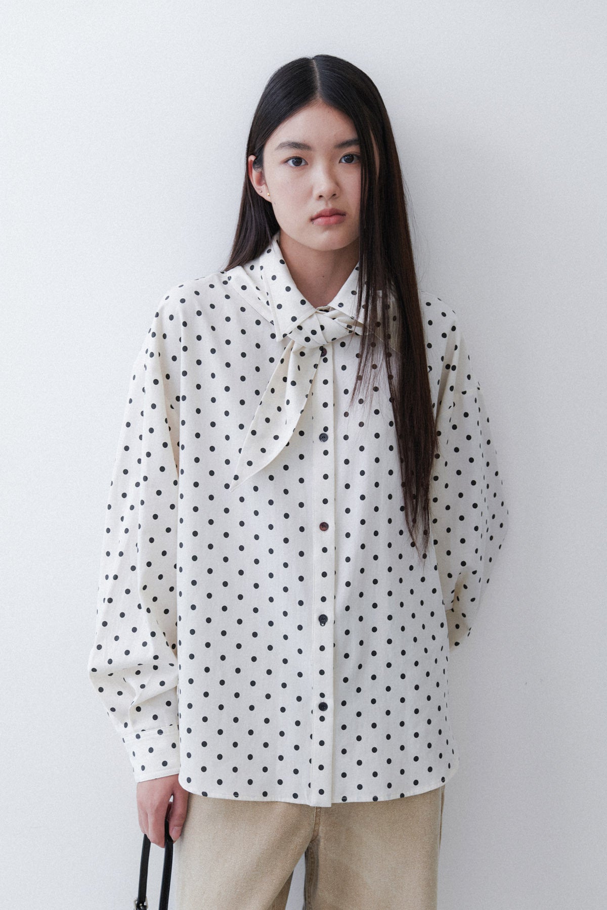 SCARF SHIRT - POLKA DOT