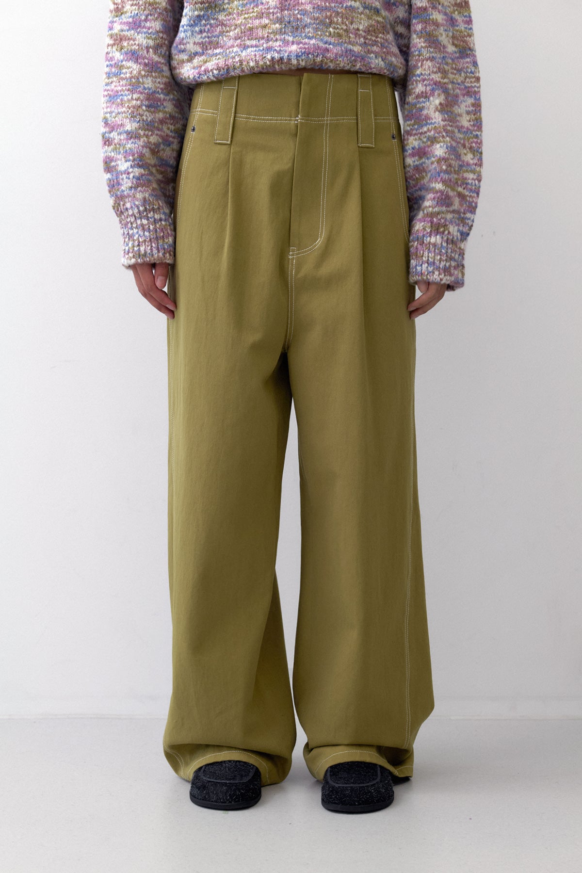 STITCHED DENIM - OLIVE
