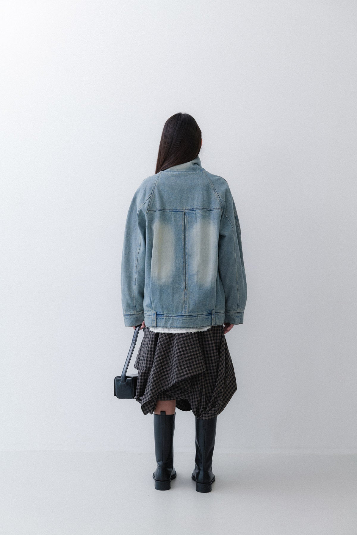 DRAPING SKIRT - OREO CHECK