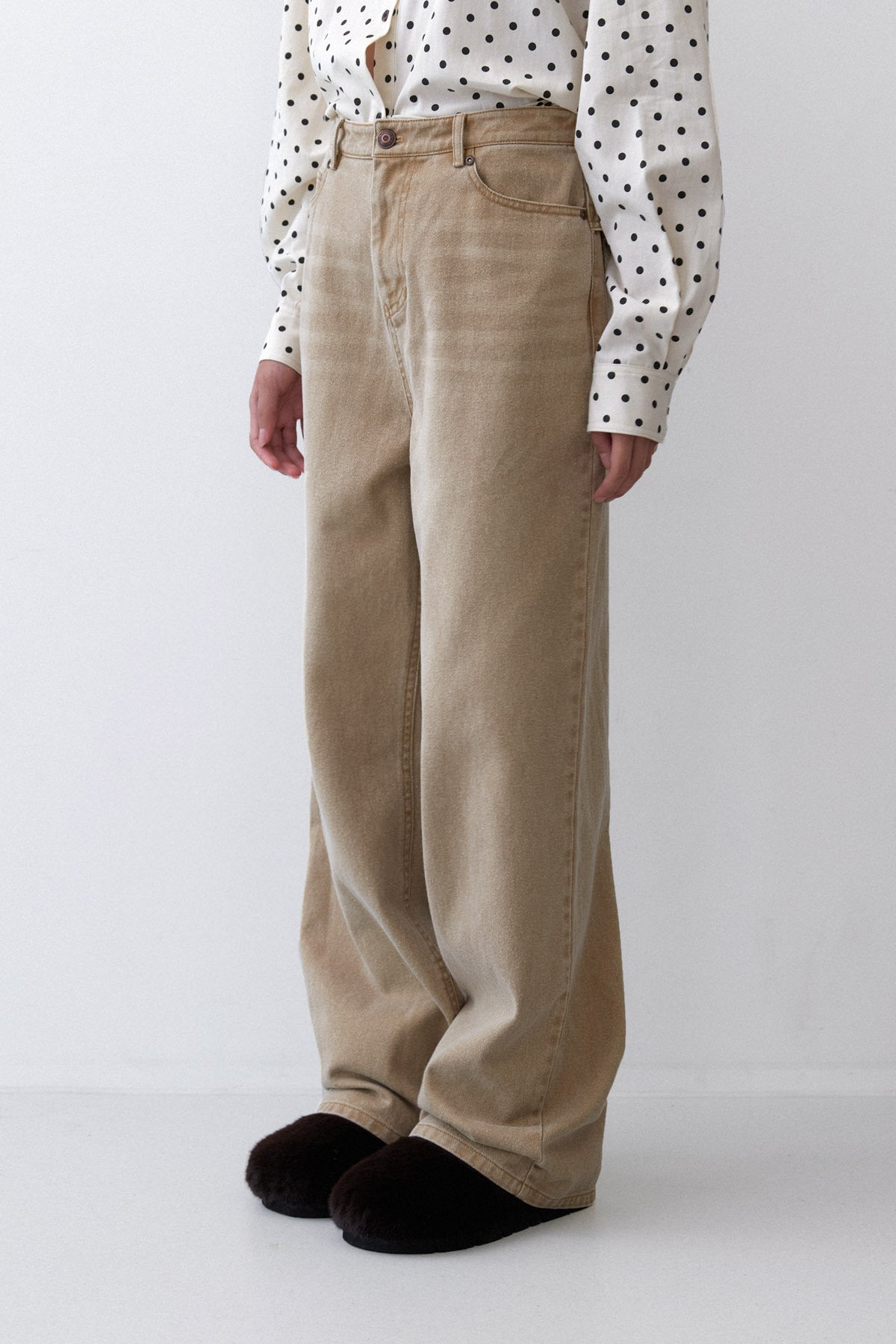 COLOR WASHED DENIM - COFFEE