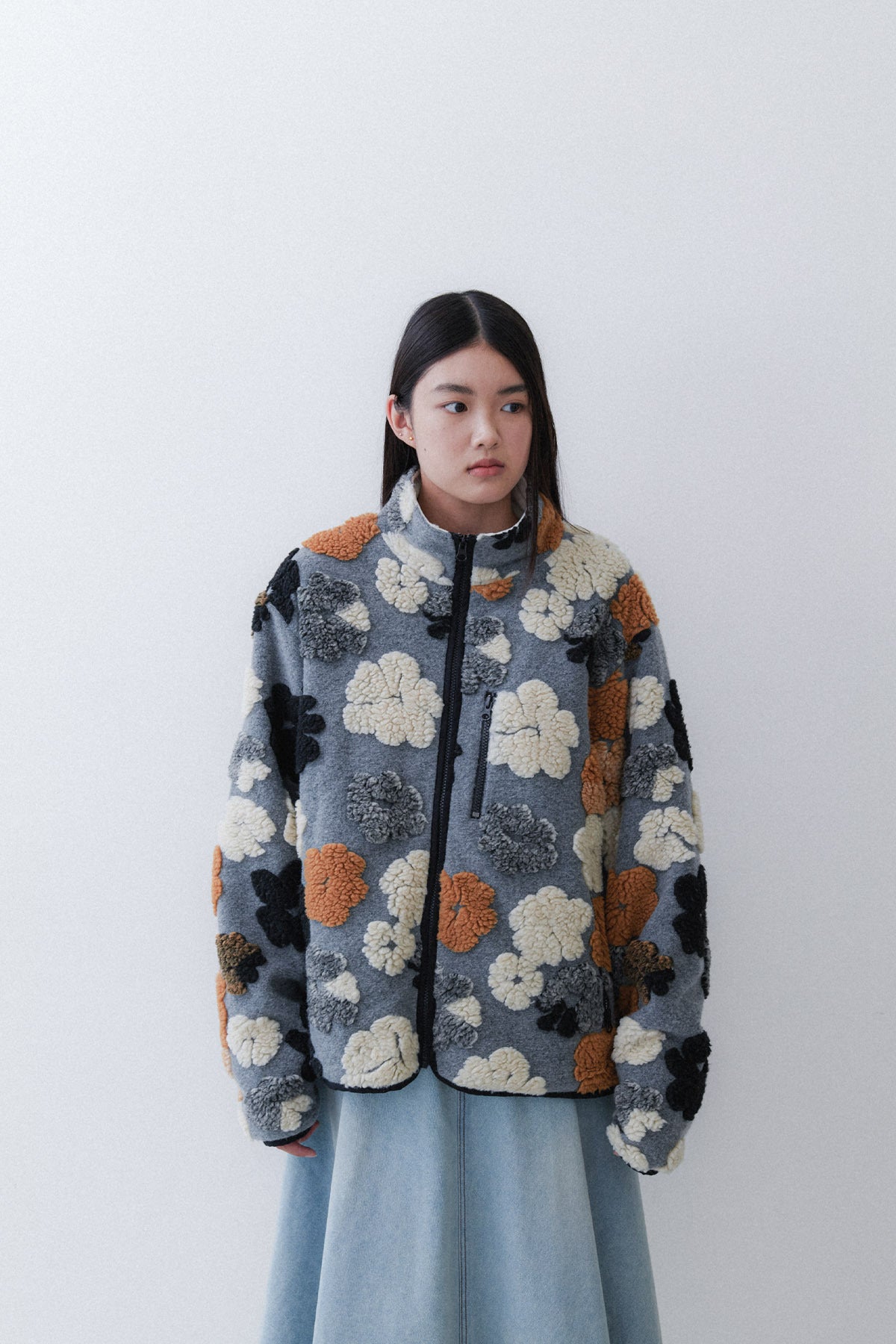 [RESTOCK] FLOWER FLEECE - GREY