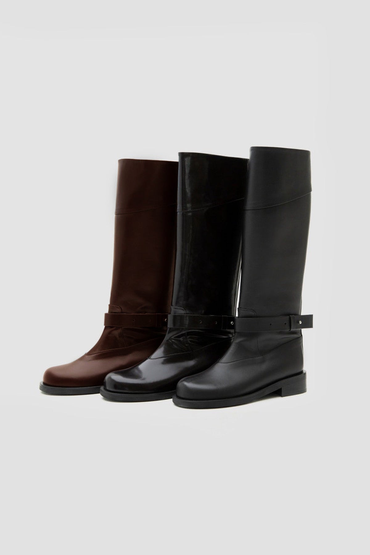 BELTED ANGT BOOTS LONG (2COLORS)