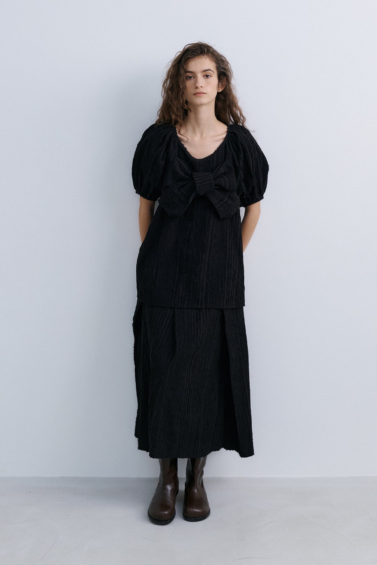 ORIGAMI WRAP SKIRT - BLACK