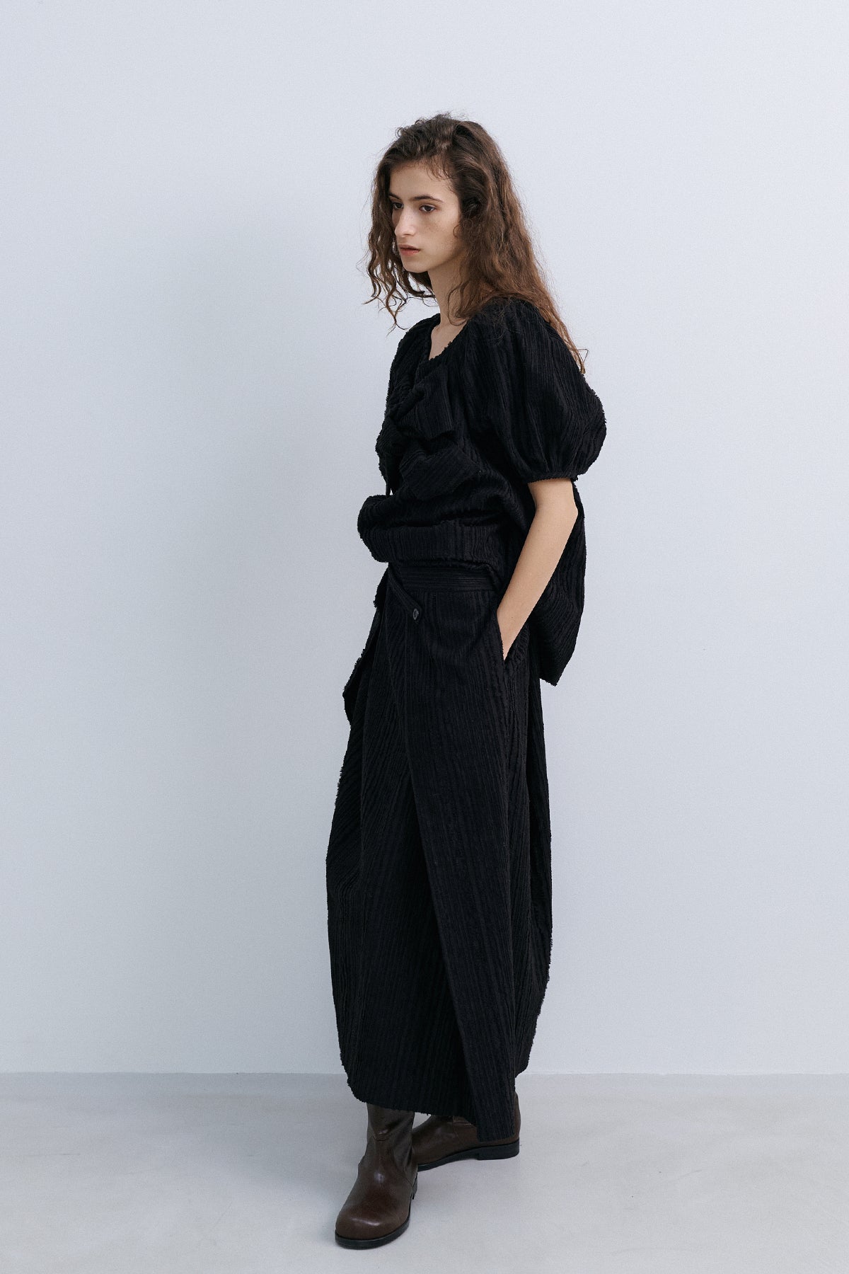 ORIGAMI WRAP SKIRT - BLACK