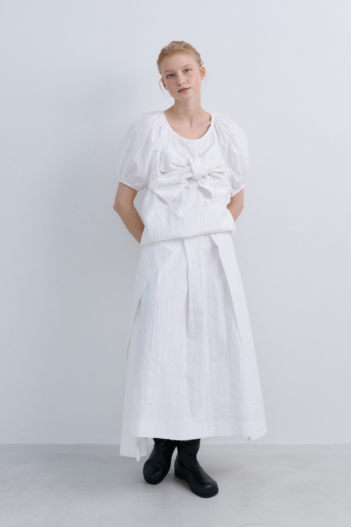 ORIGAMI WRAP SKIRT - WHITE