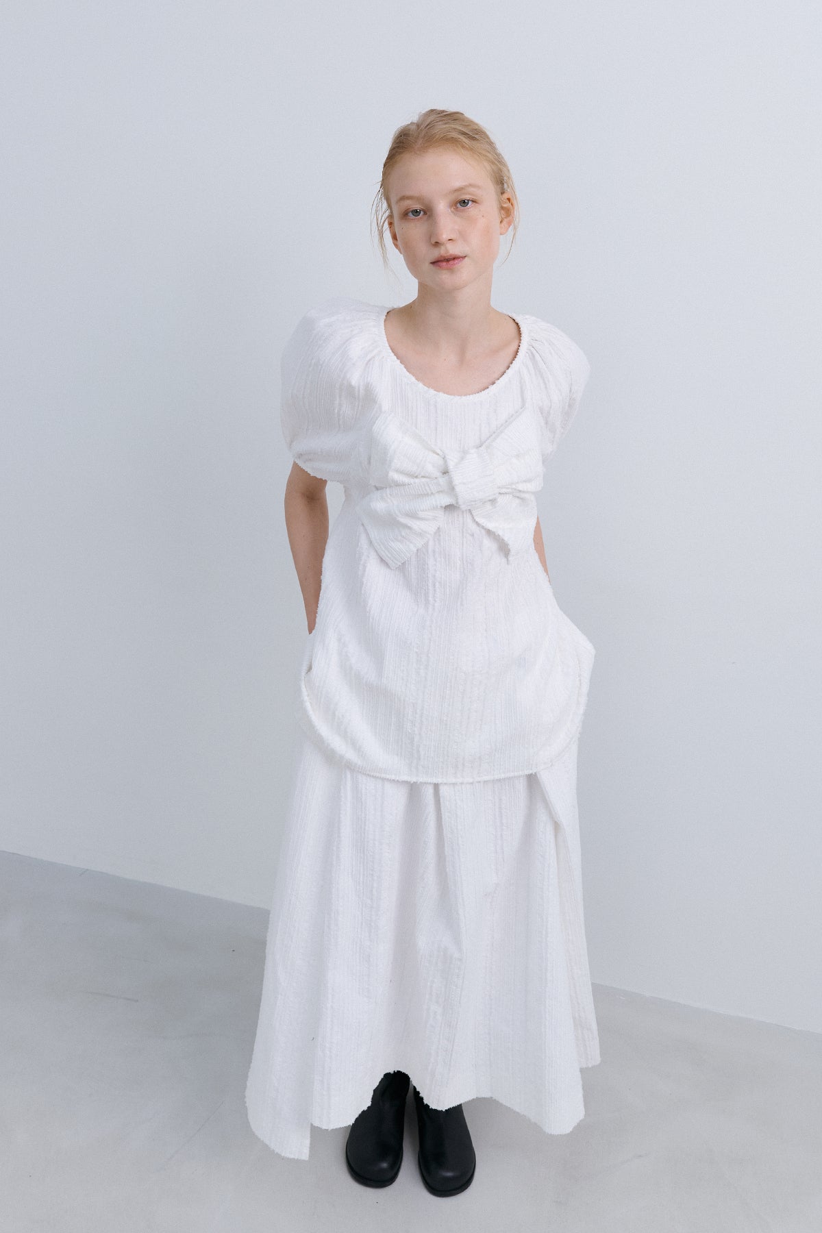 ORIGAMI WRAP SKIRT - WHITE