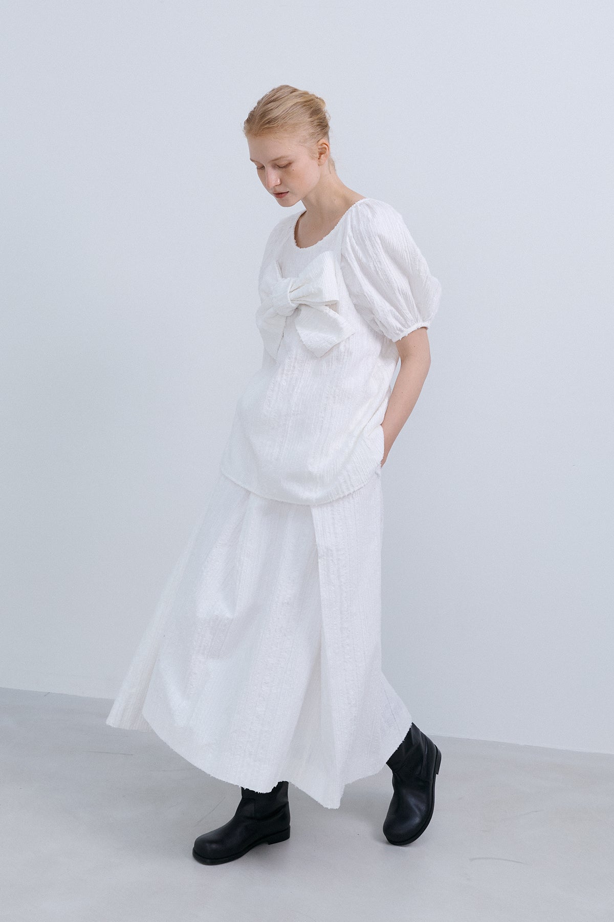 ORIGAMI WRAP SKIRT - WHITE