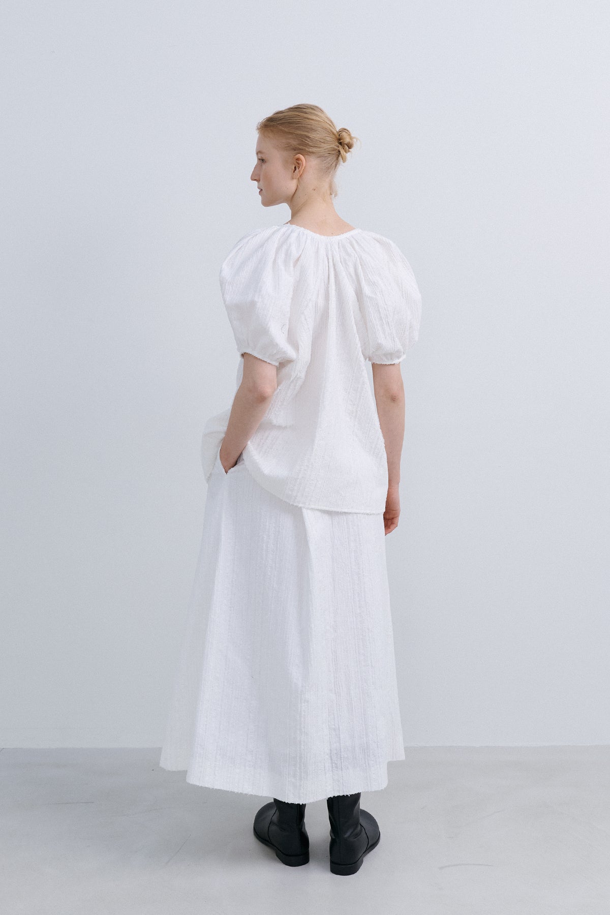ORIGAMI WRAP SKIRT - WHITE