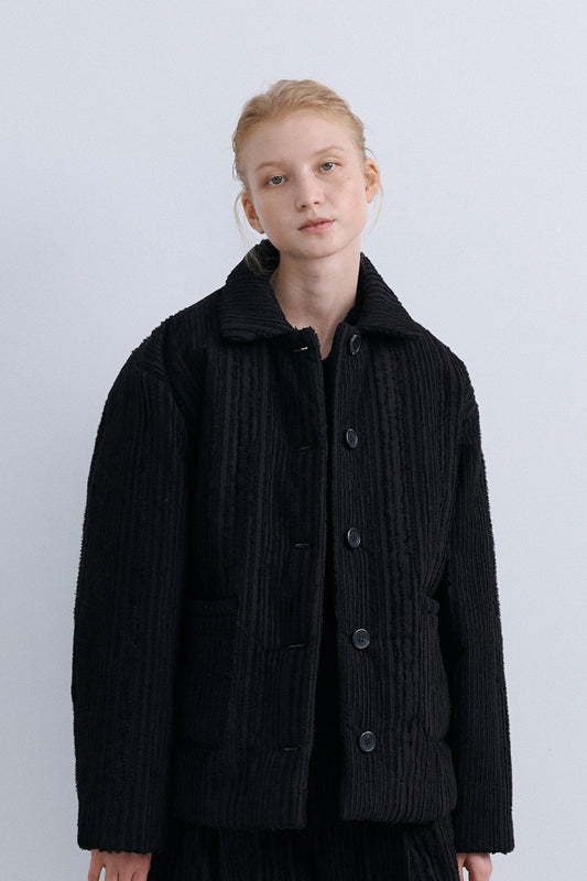 ORIGAMI QUILTED JACKET - BLACK