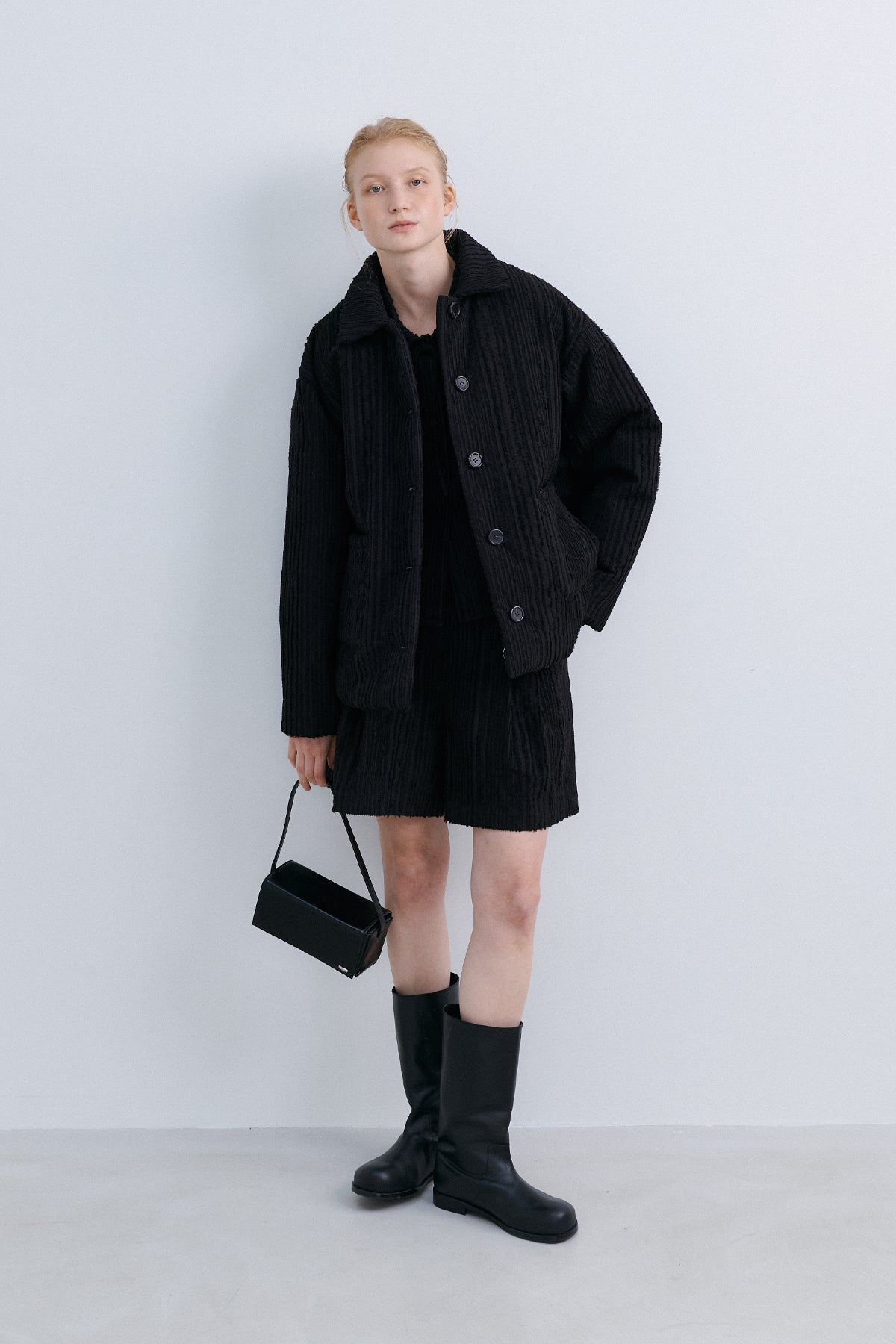 ORIGAMI QUILTED JACKET - BLACK