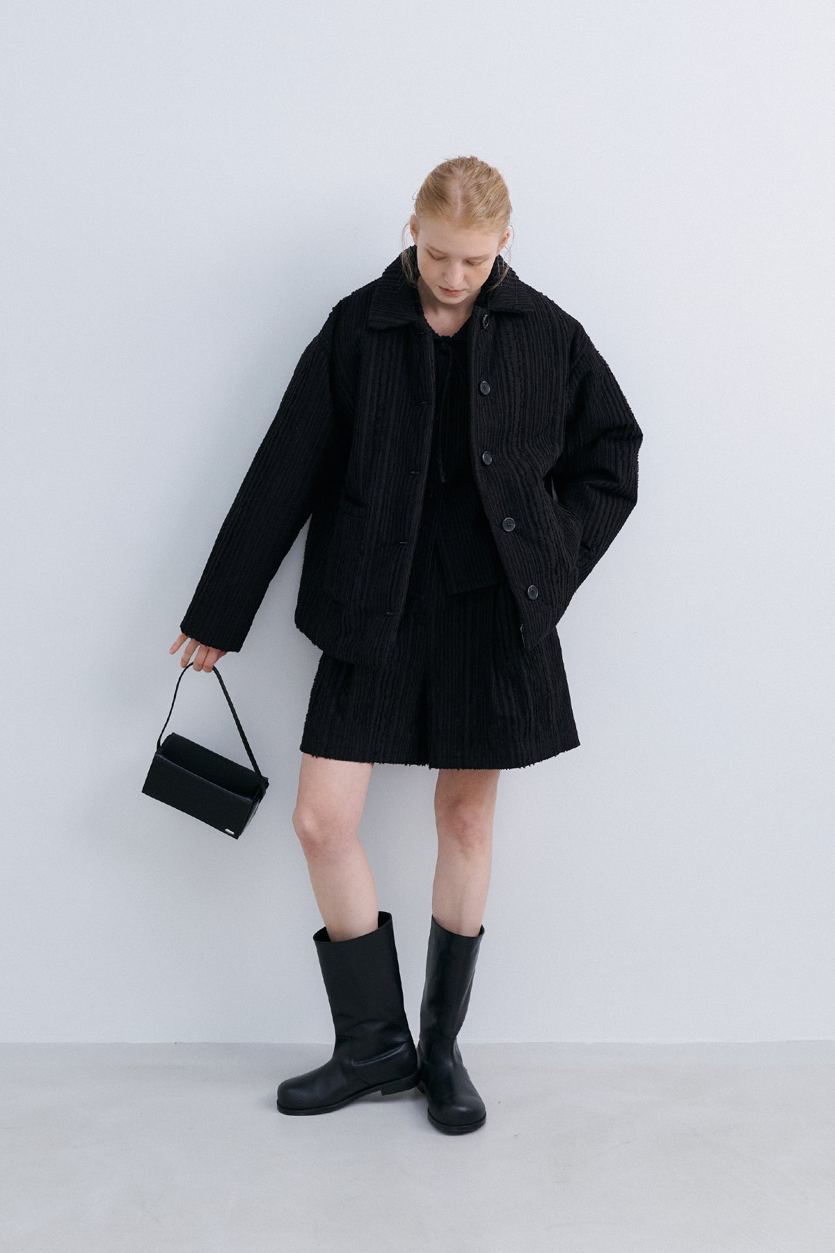 ORIGAMI QUILTED JACKET - BLACK