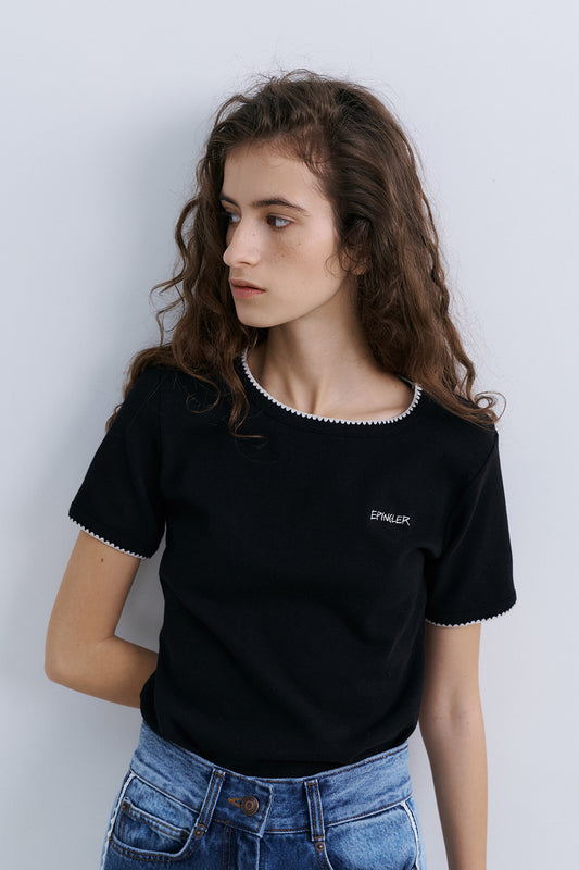 MELO STITCH TOP - BLACK