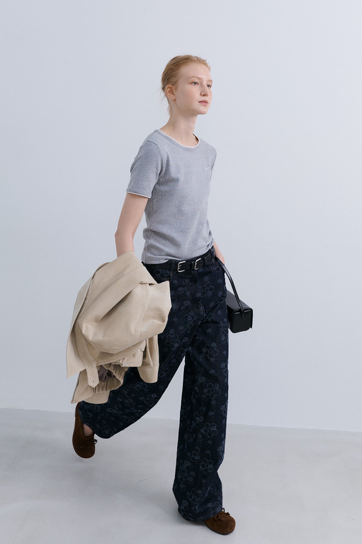 MELO STITCH TOP - LIGHT GREY