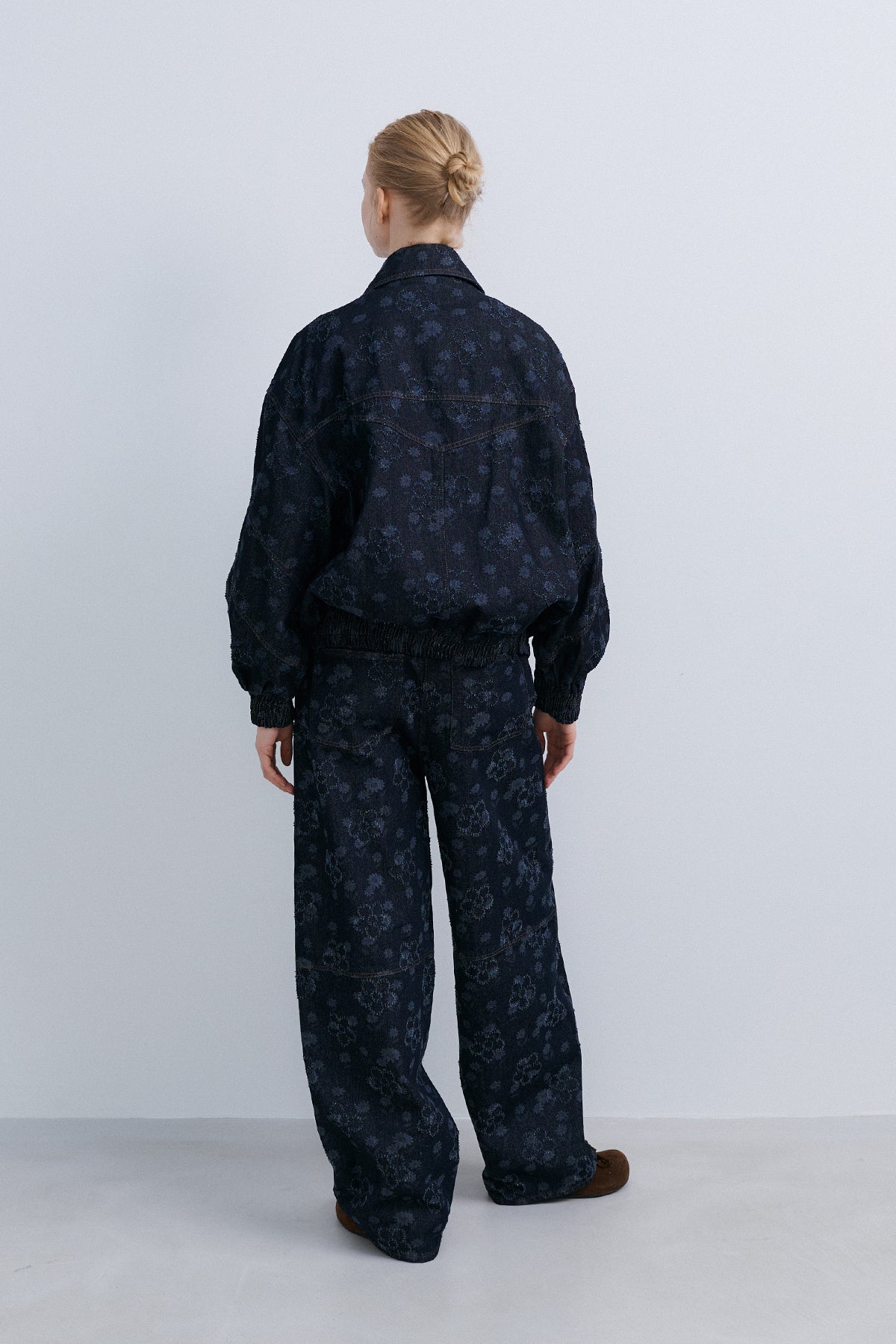 TUNNEL BOMBER - FLOWER DENIM