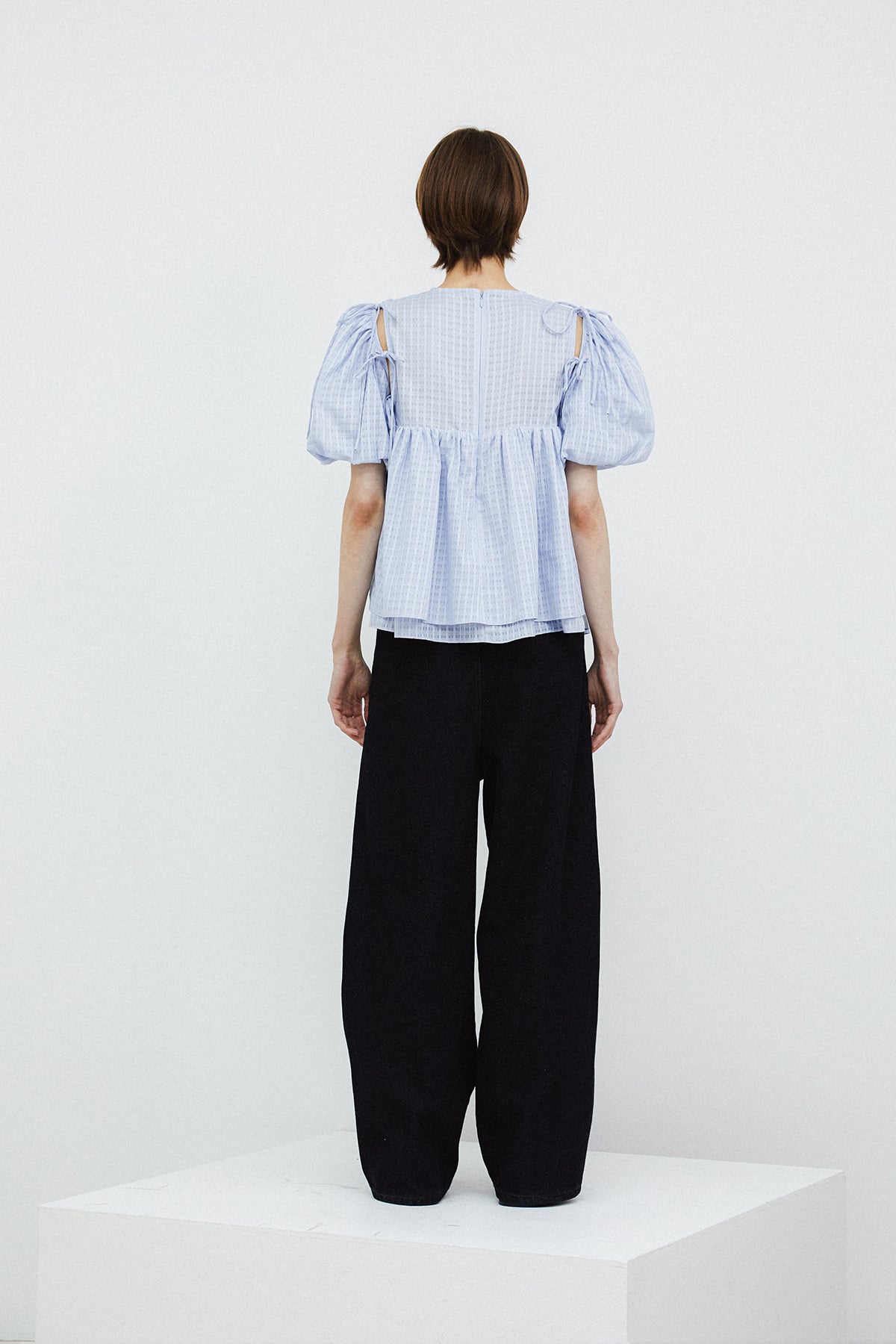 RIBBON BLOUSE - SKY BLUE
