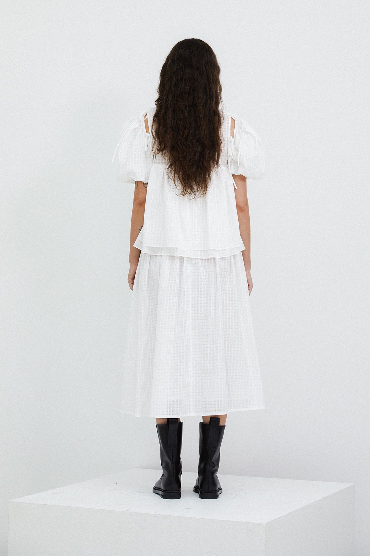 RIBBON BLOUSE - WHITE