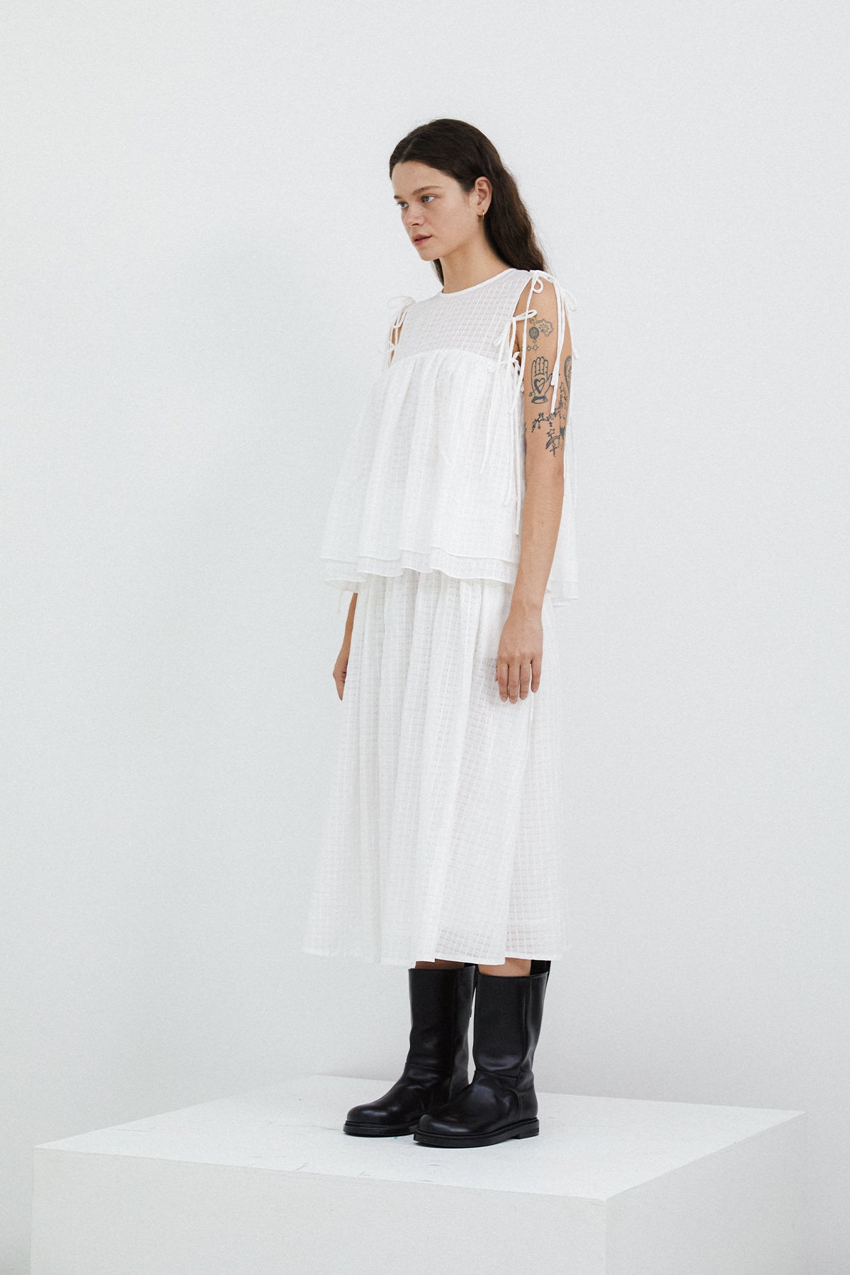 RIBBON BLOUSE - WHITE