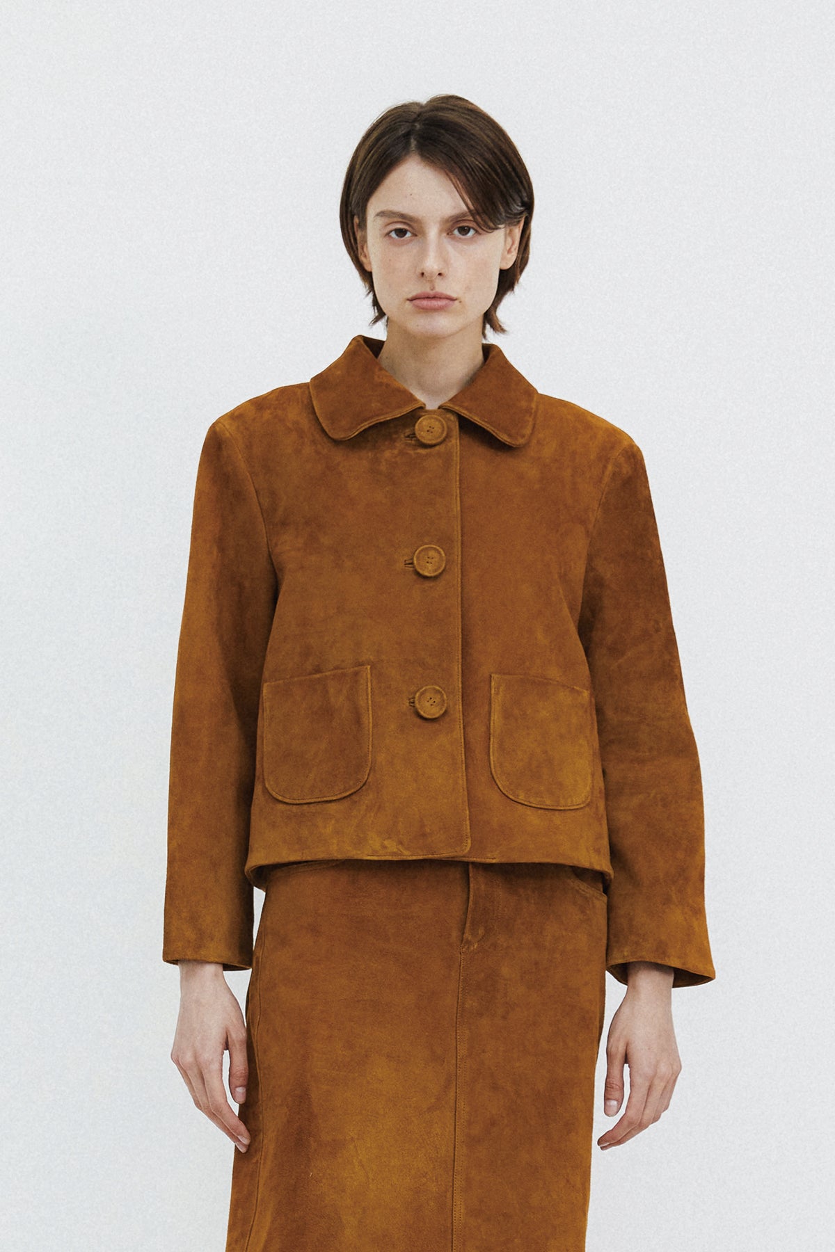 TULIP JACKET - SUEDE CAMEL