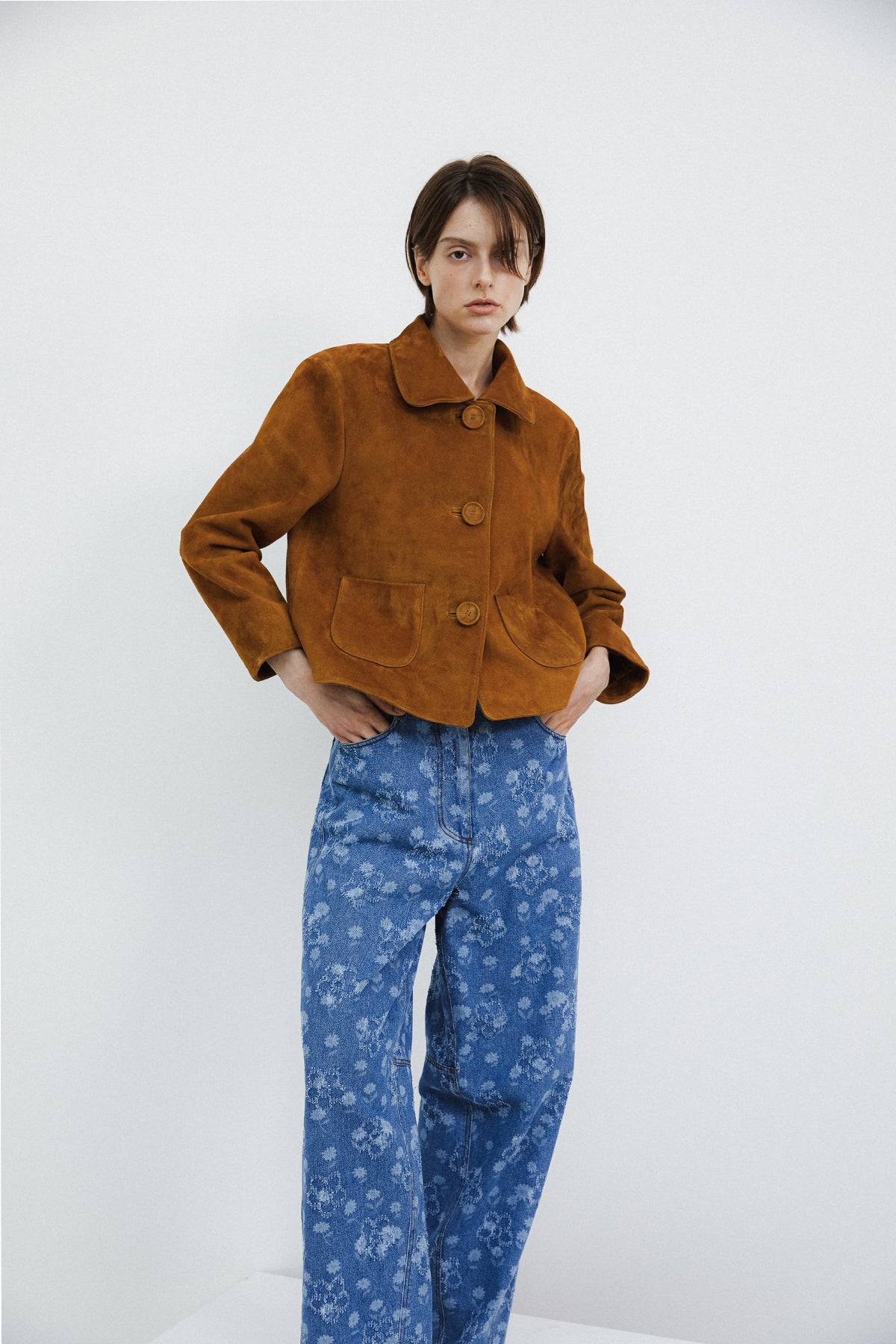 TULIP JACKET - SUEDE CAMEL