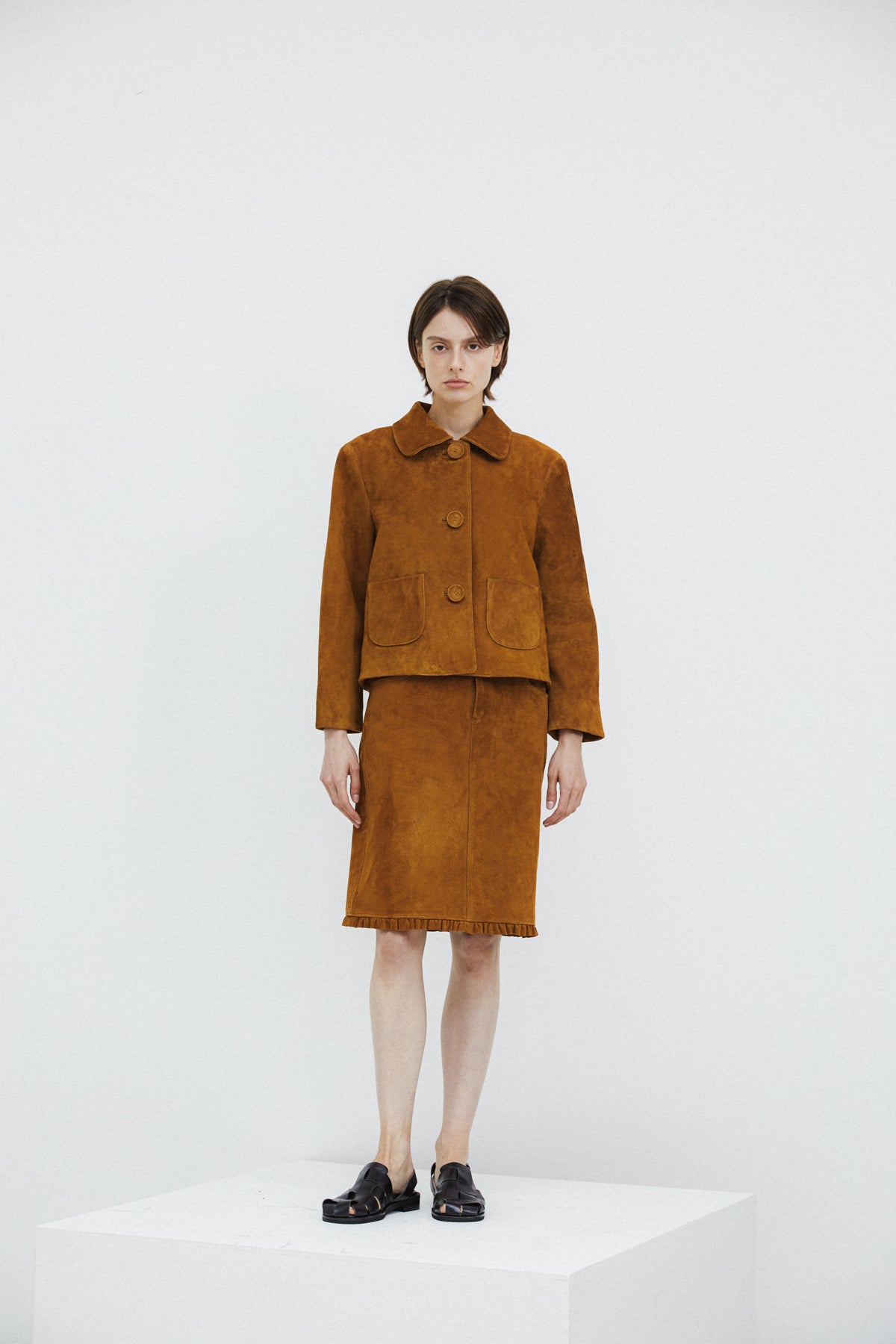 TULIP JACKET - SUEDE CAMEL