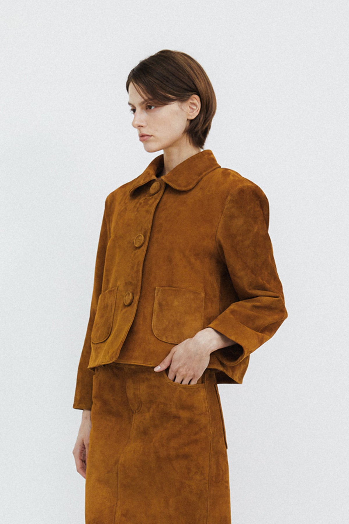 TULIP JACKET - SUEDE CAMEL