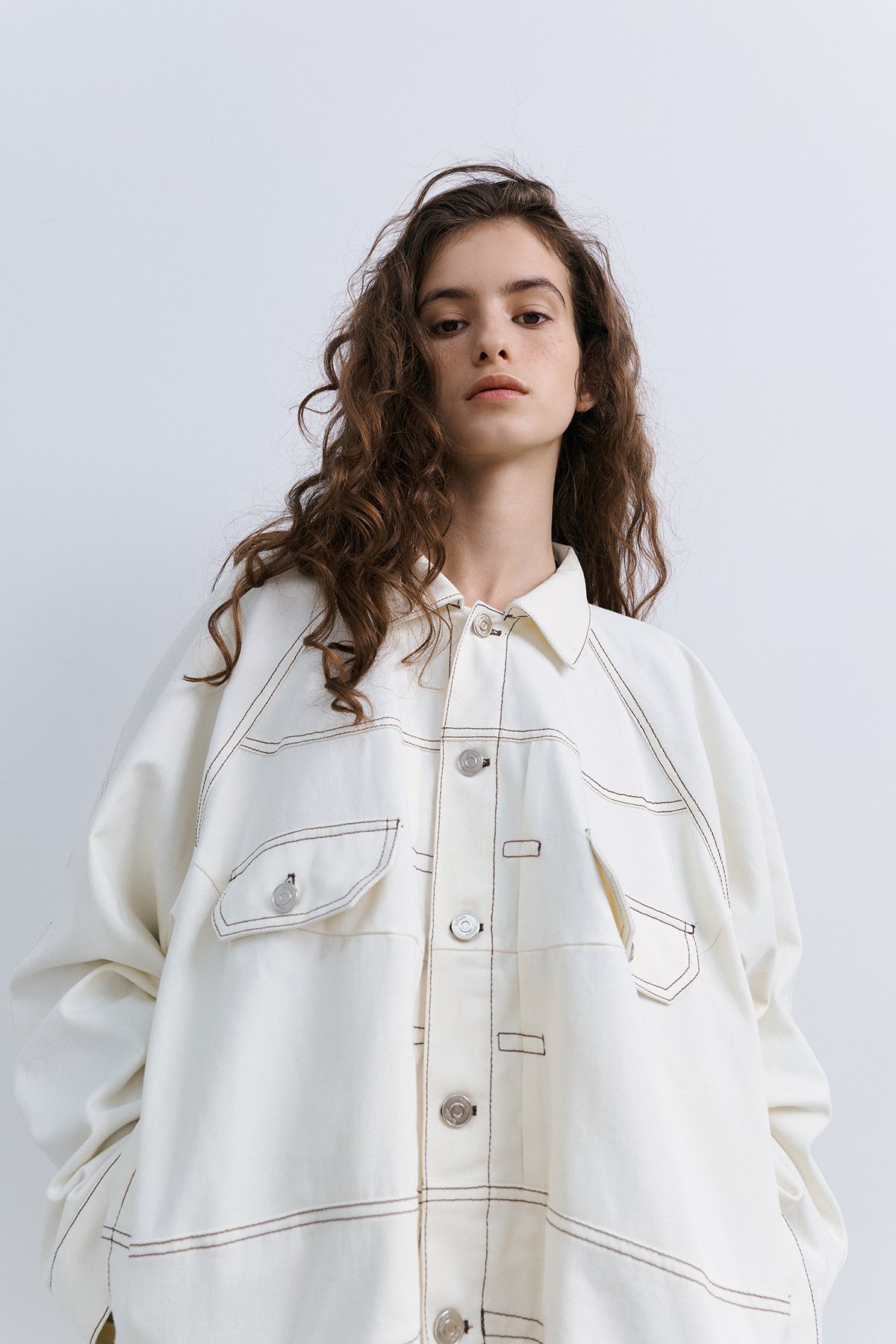 PUFFY CROP JACKET - IVORY